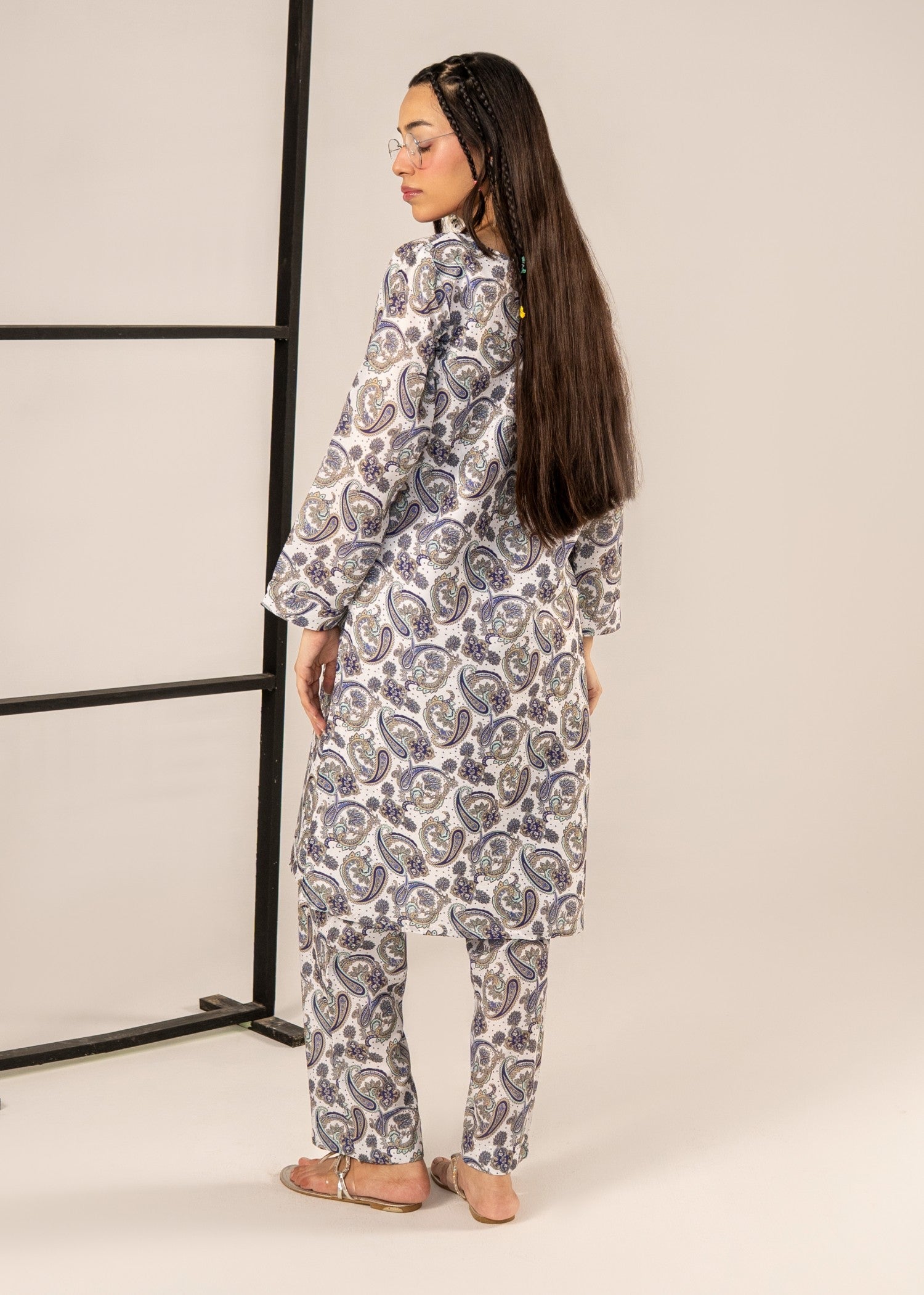 poly lawn Co Ord Sets in Pastel grey