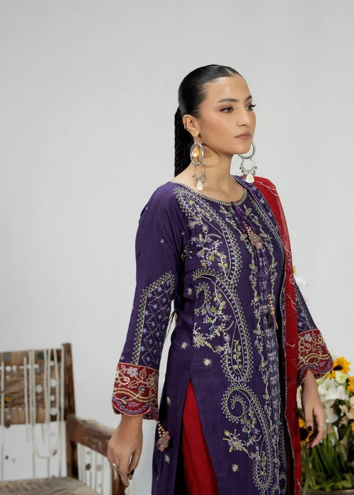 silk Kurta Set in Grape