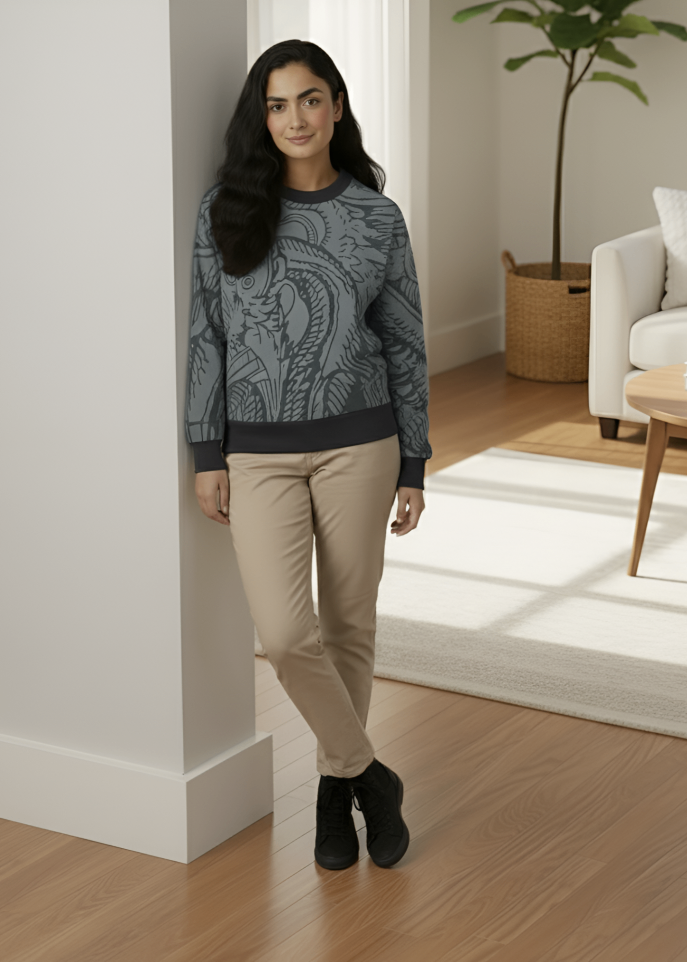 fleece Sweatshirt in Grey