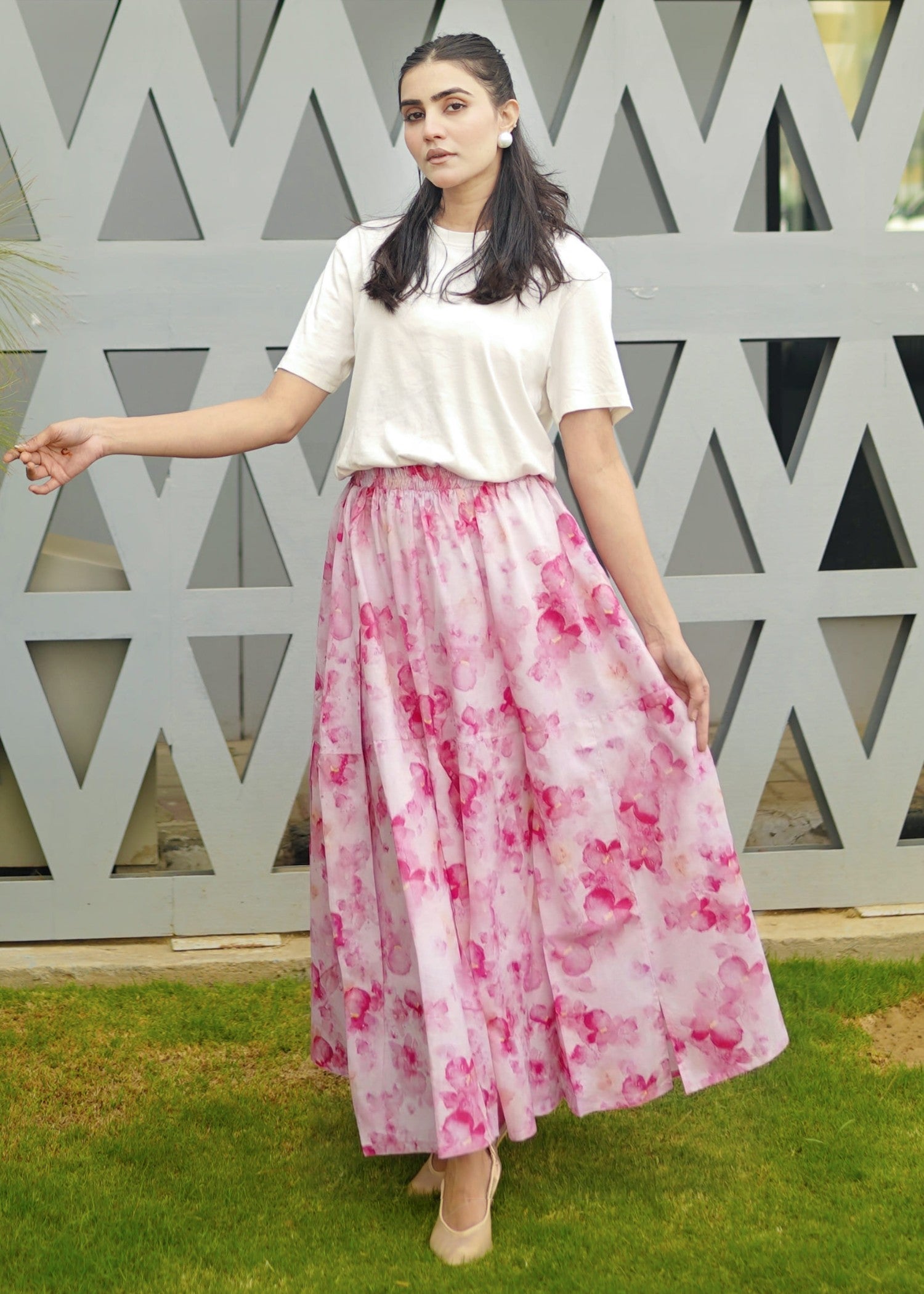 pure cotton Skirt in Pink