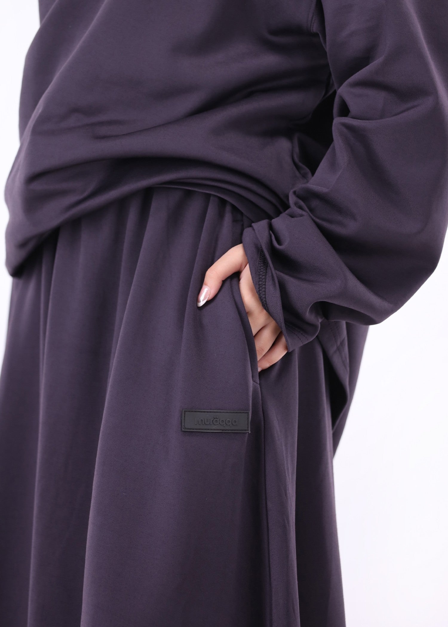 interlock knit Skirt in Egg plant