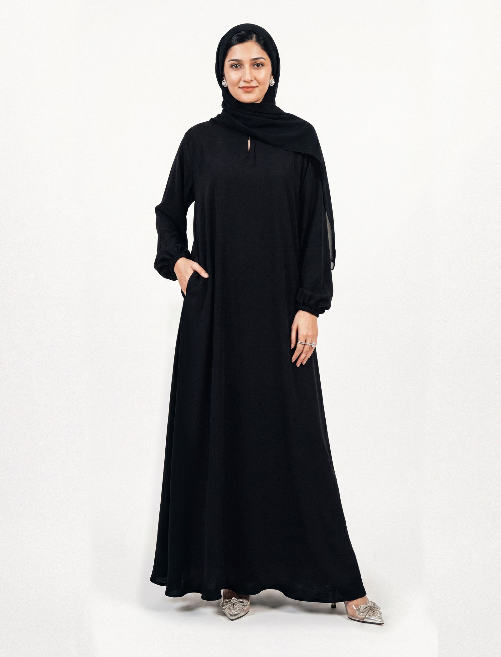 polyester Abaya in Black