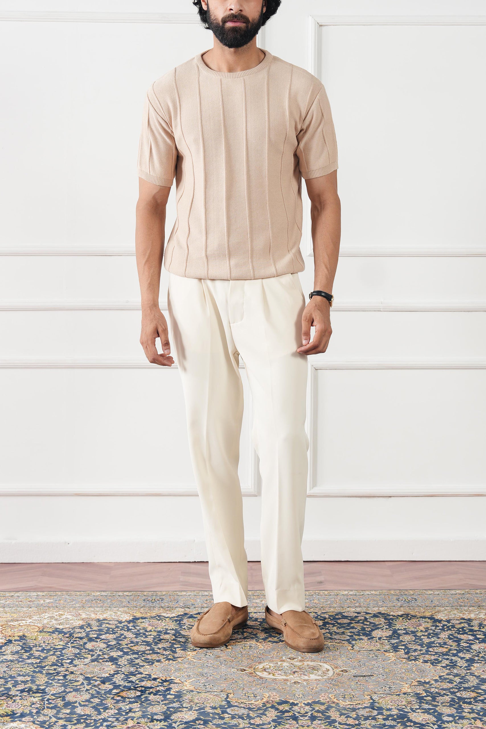 pure cotton T Shirt in Beige