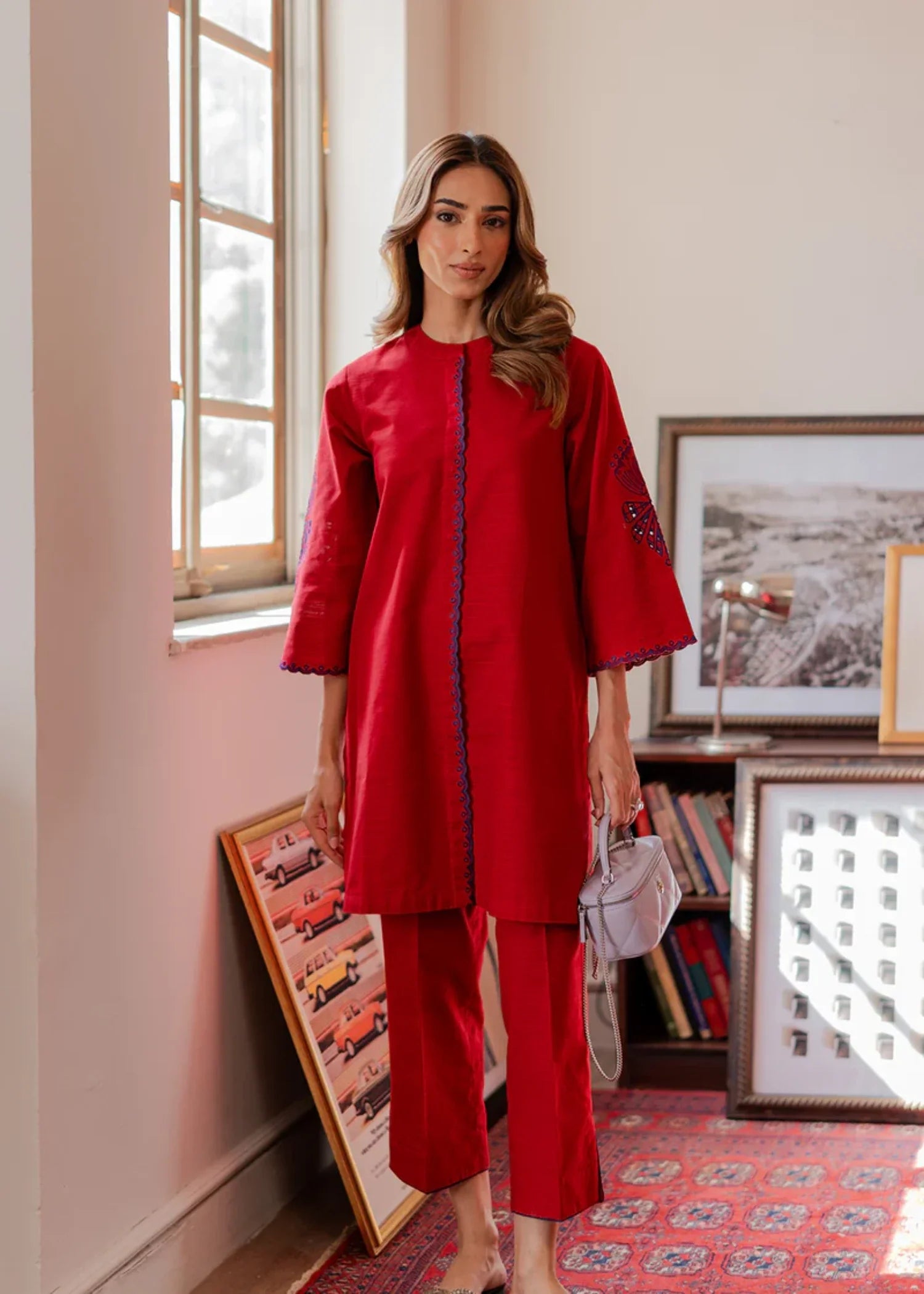 khaddar Co Ord Sets in Red