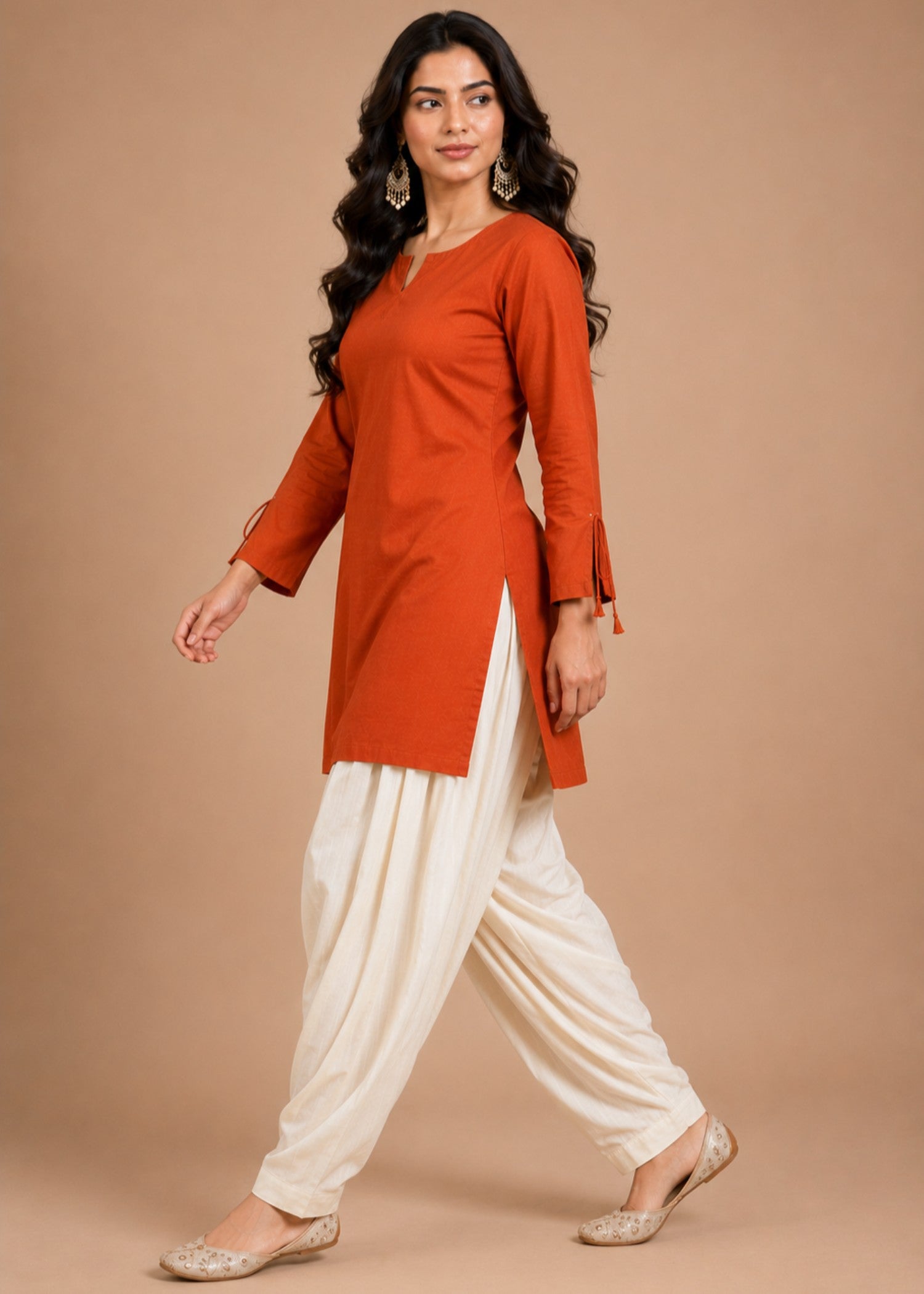 linen Co Ord Sets in Rust orange
