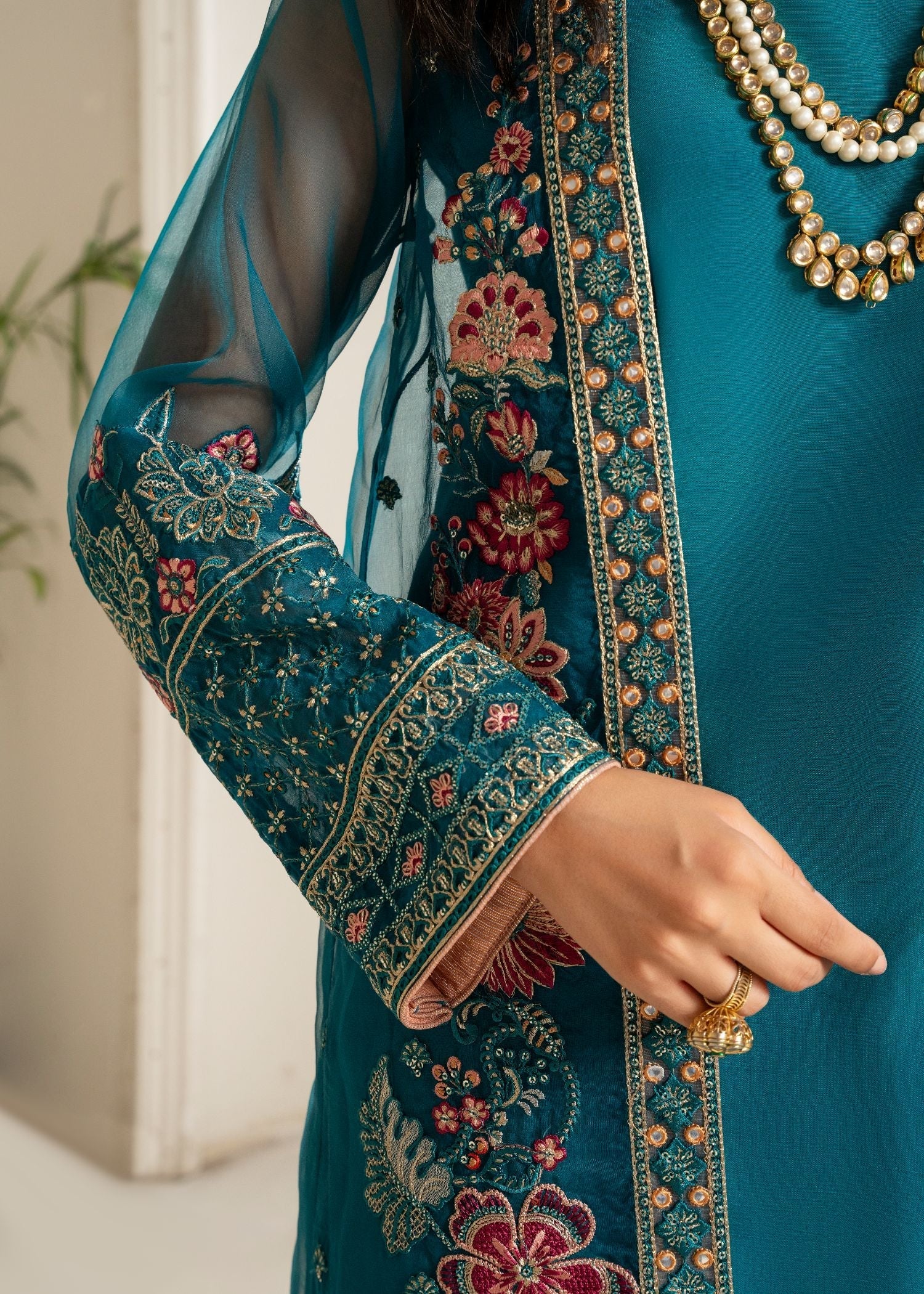 organza Sharara in Teal