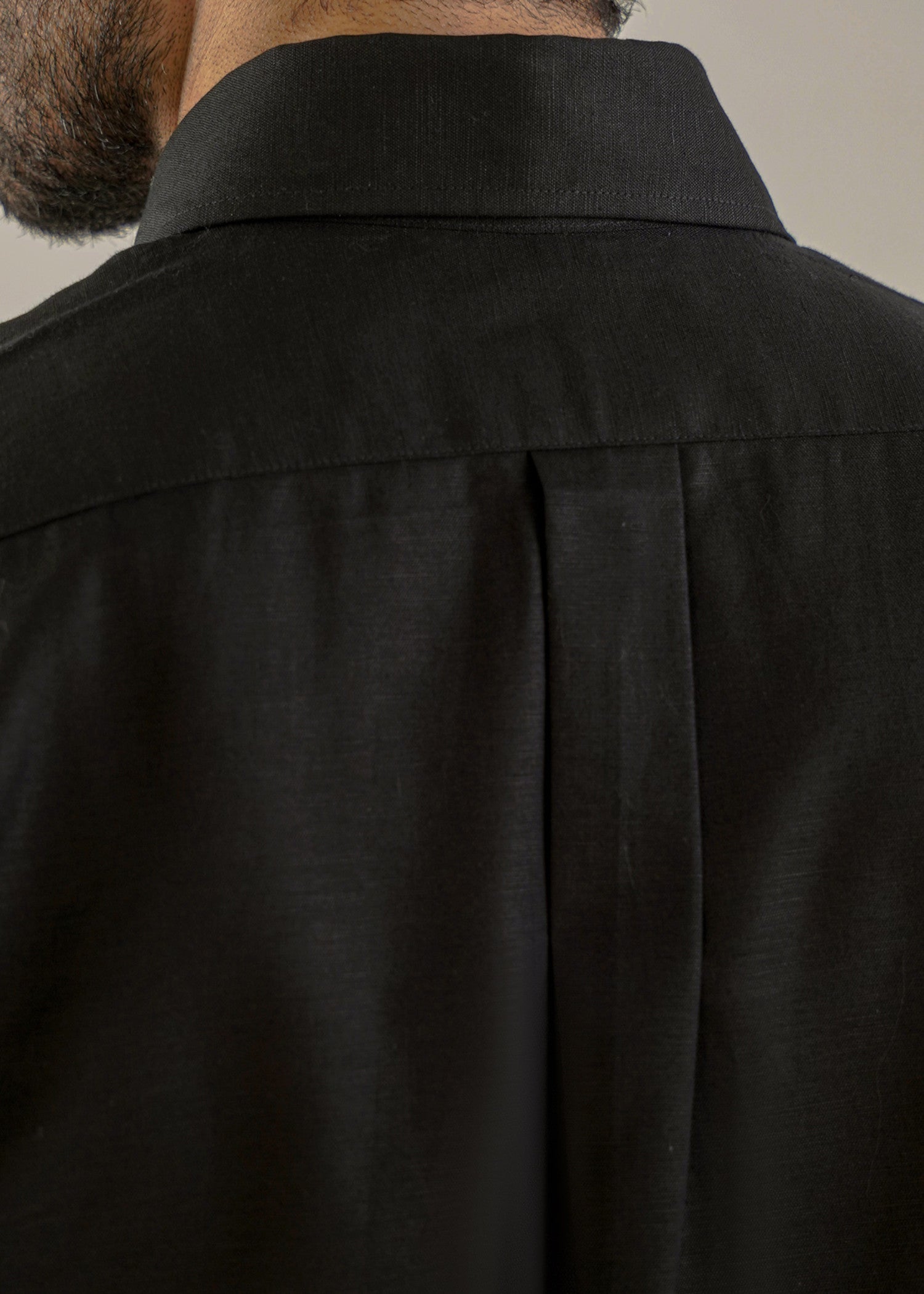 linen Casual Shirt in Black