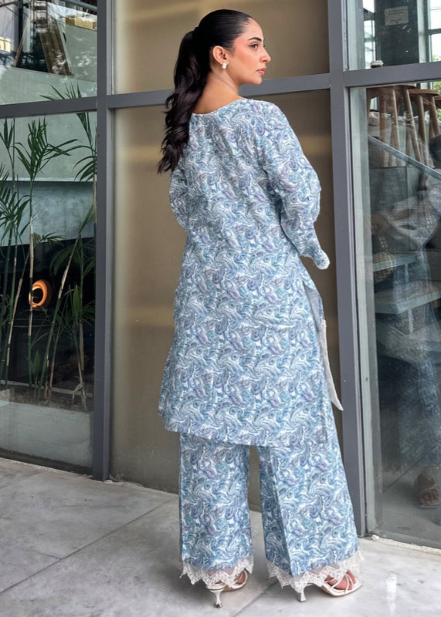 cambric cotton Co Ord Sets in Sky blue