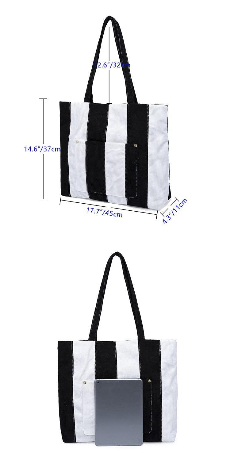 Women's New Corduroy Block Shoulder Bag