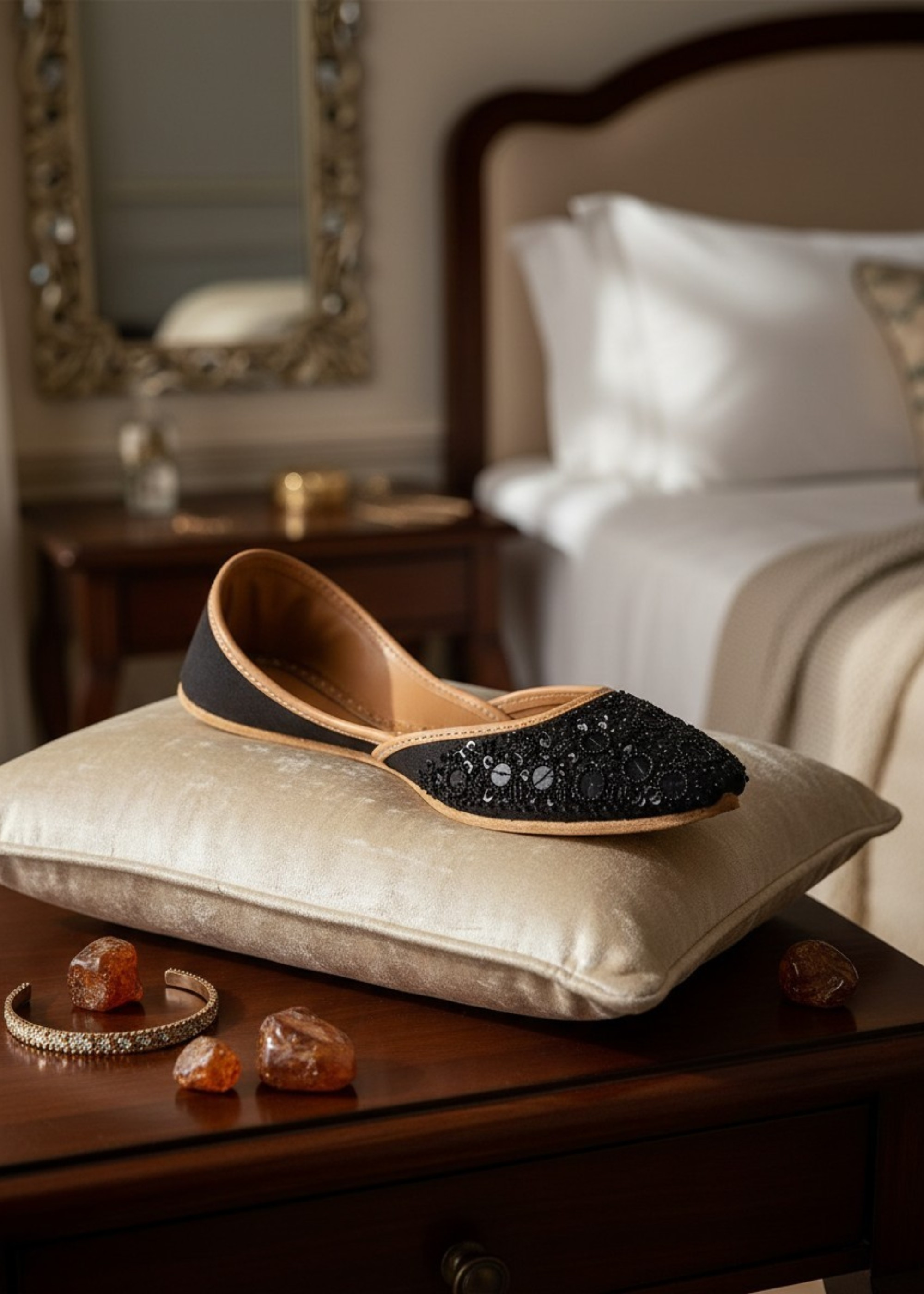 Khussa in Black by - High Quality Women Khussa QPC3149
