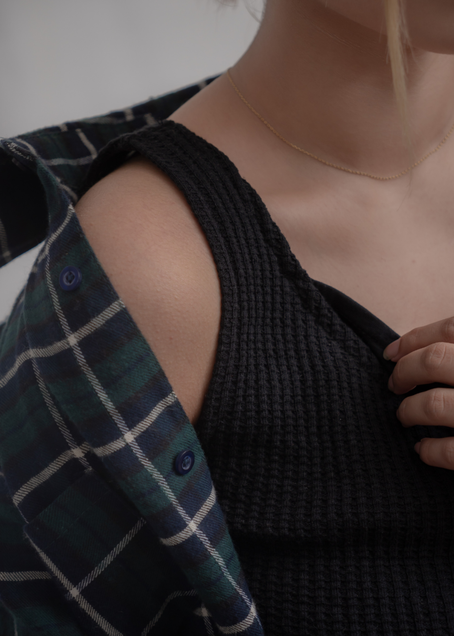 fleece jersey knit Top in Black