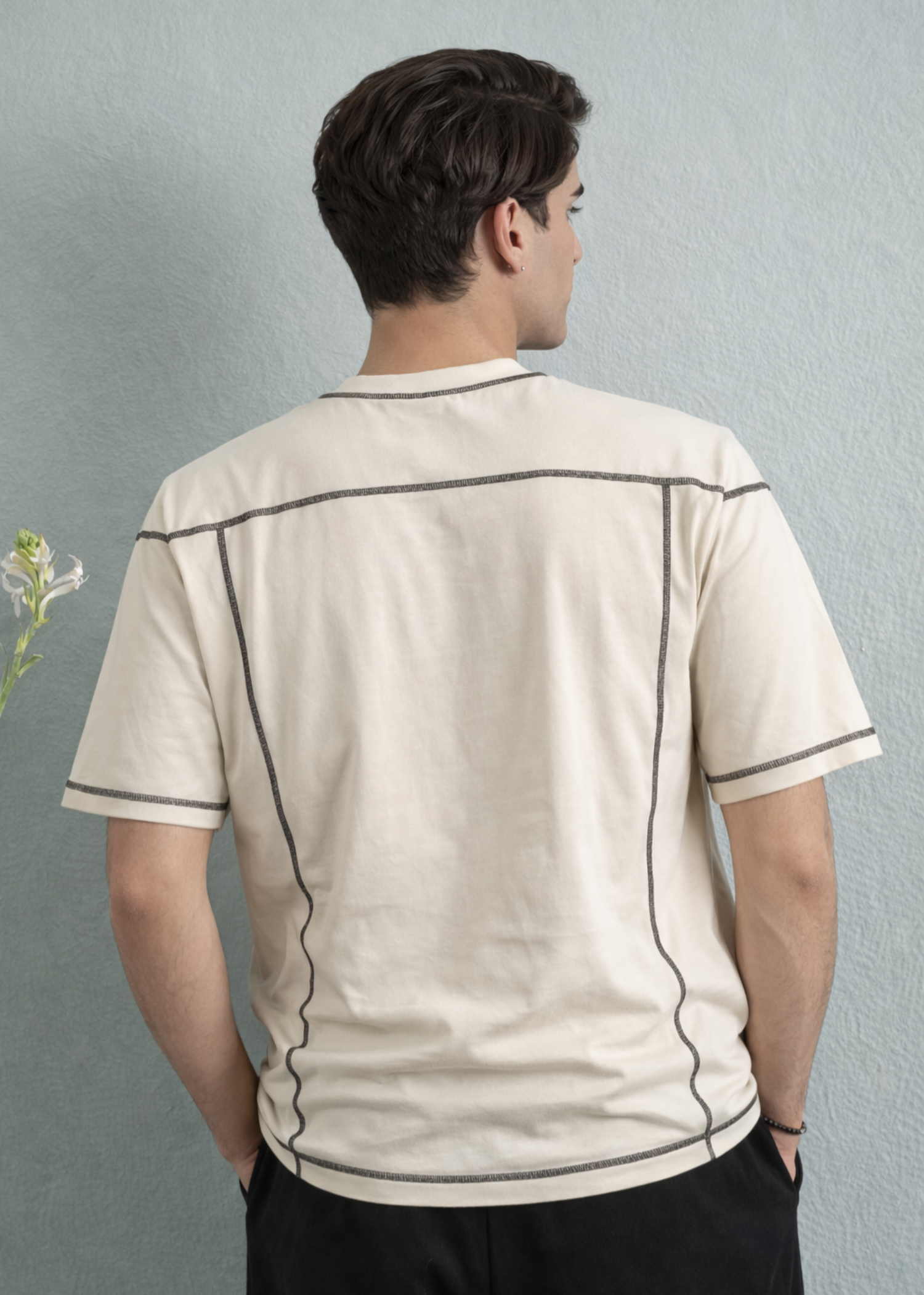 cotton T Shirt in Beige