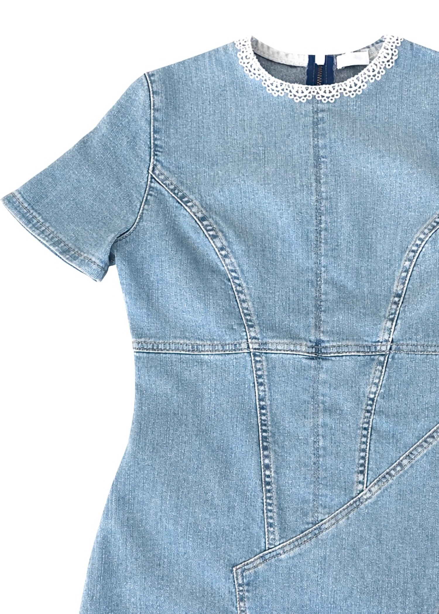 stretch denim Dress in Light blue