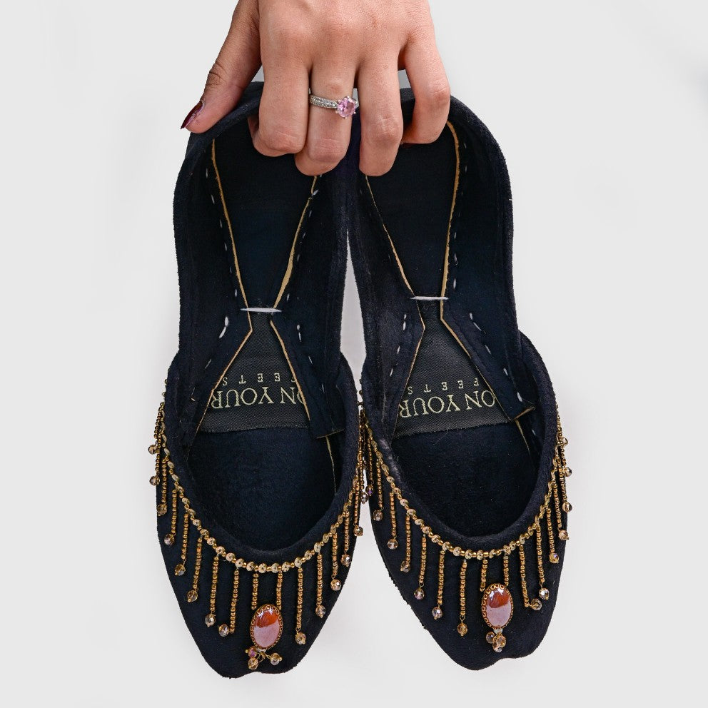 Khussa in Black by - High Quality Women Khussa OOO0070