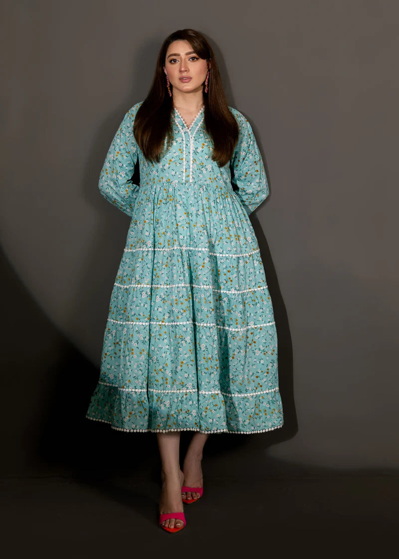 lawn Maxi in Turquoise