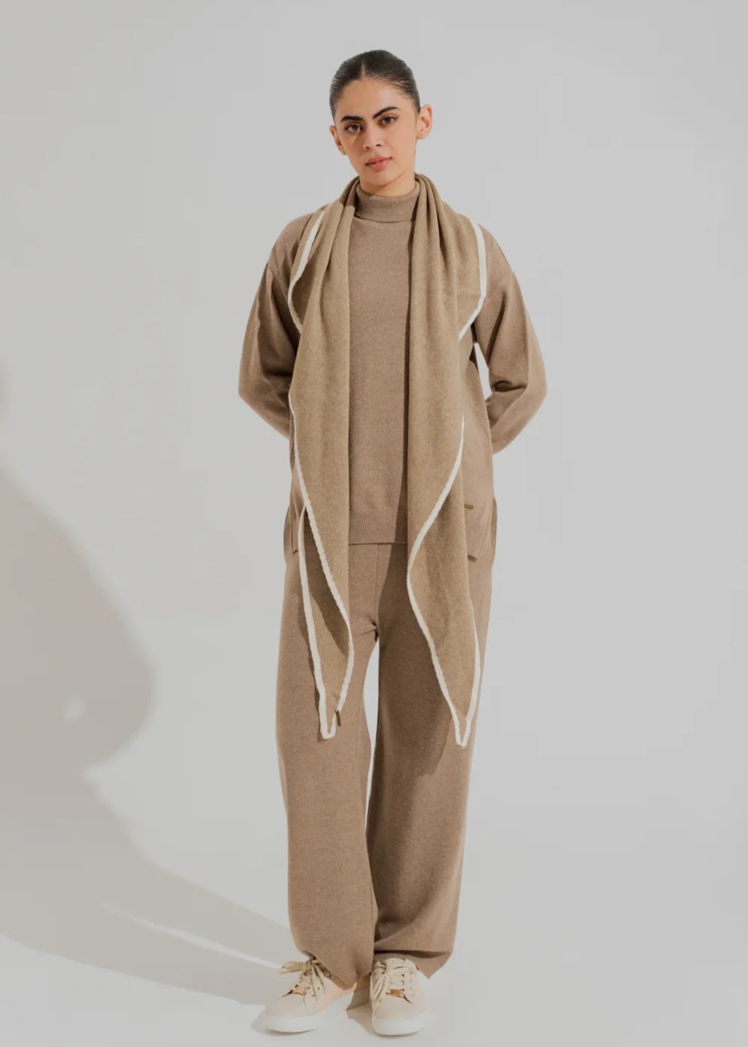 cotton Turtle Neck in Beige