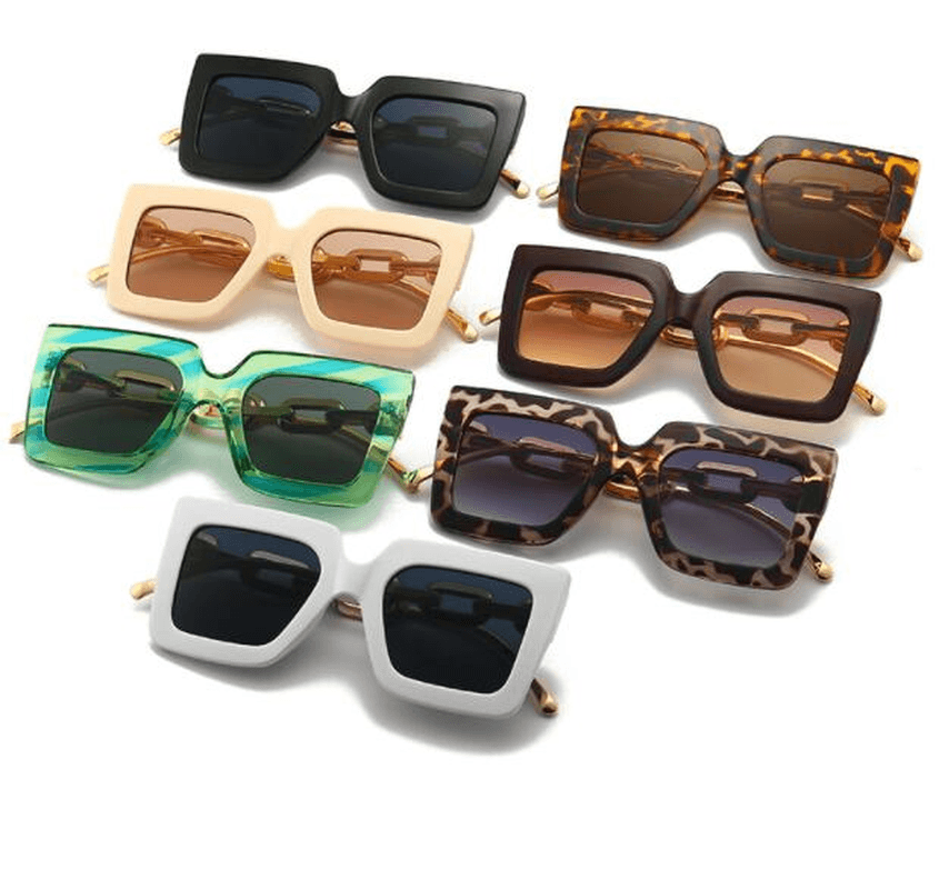 New European and American Fashion Retro Square Large Frame Sunglasses