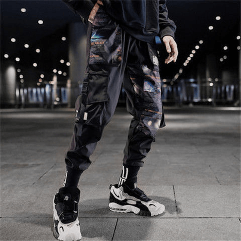 Overalls Men'S Spring and Summer Korean Style Cropped Trousers Trend Function Wind