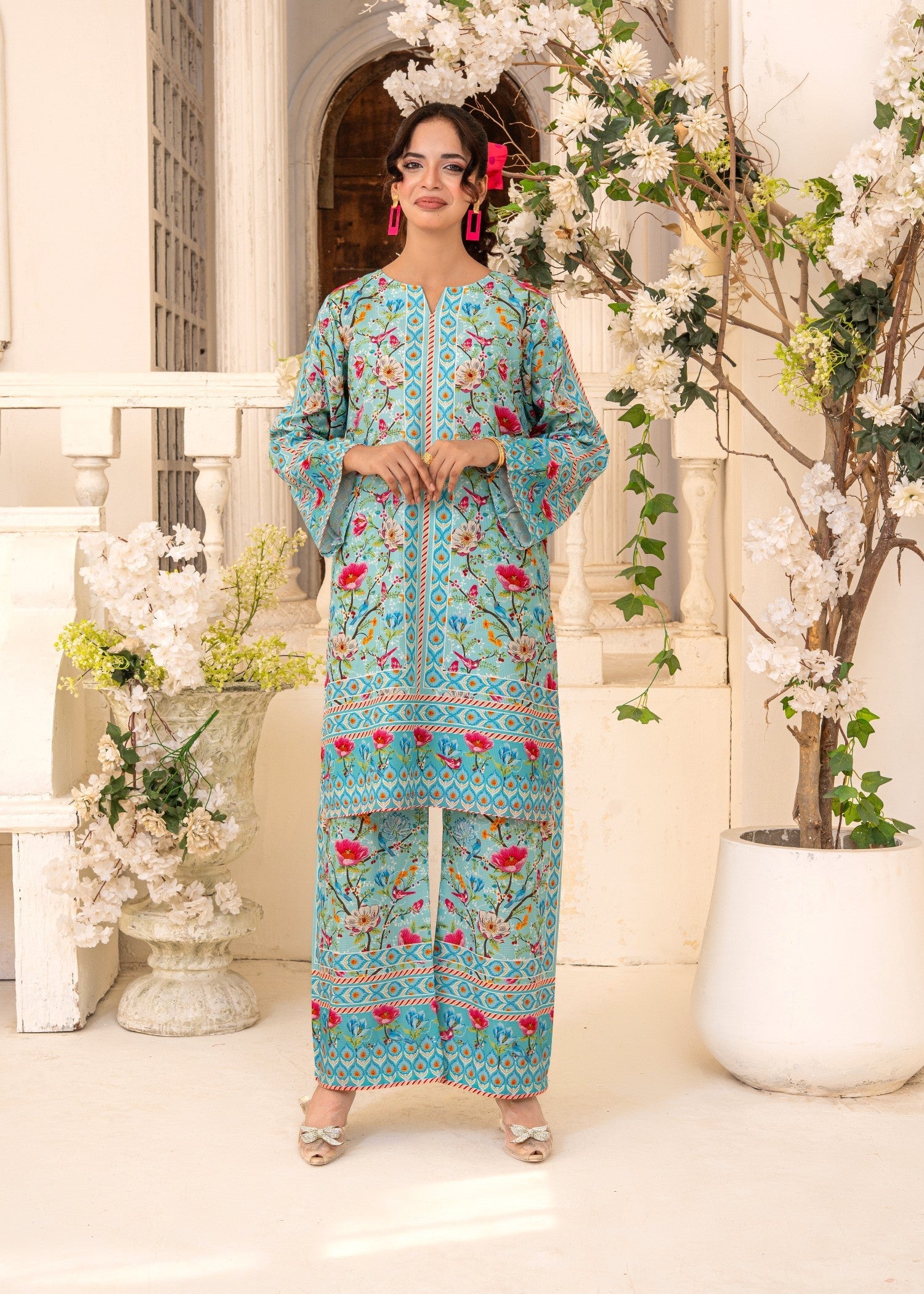 swiss lawn Co Ord Sets in Sky blue