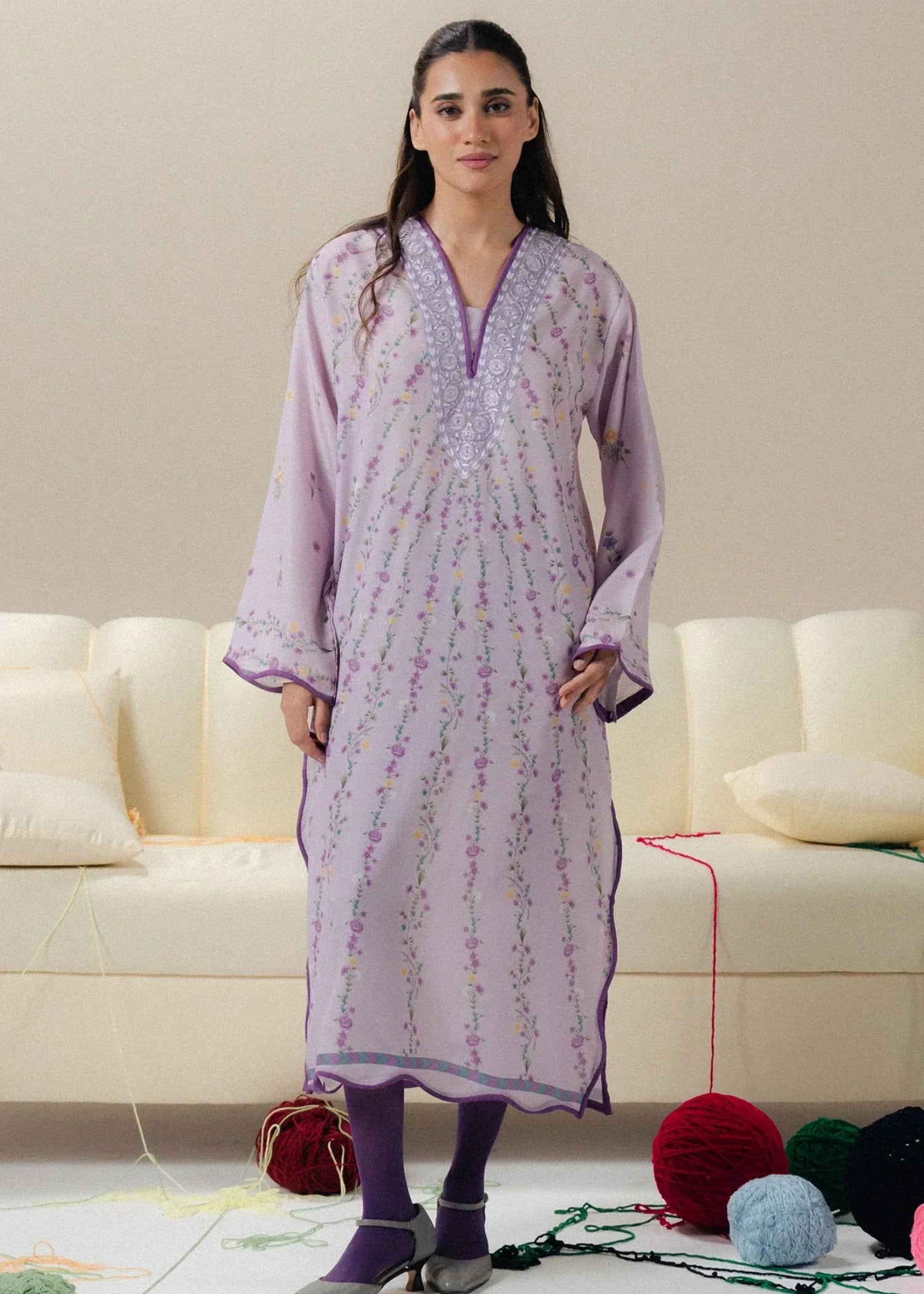 lawn Kurti in Heather
