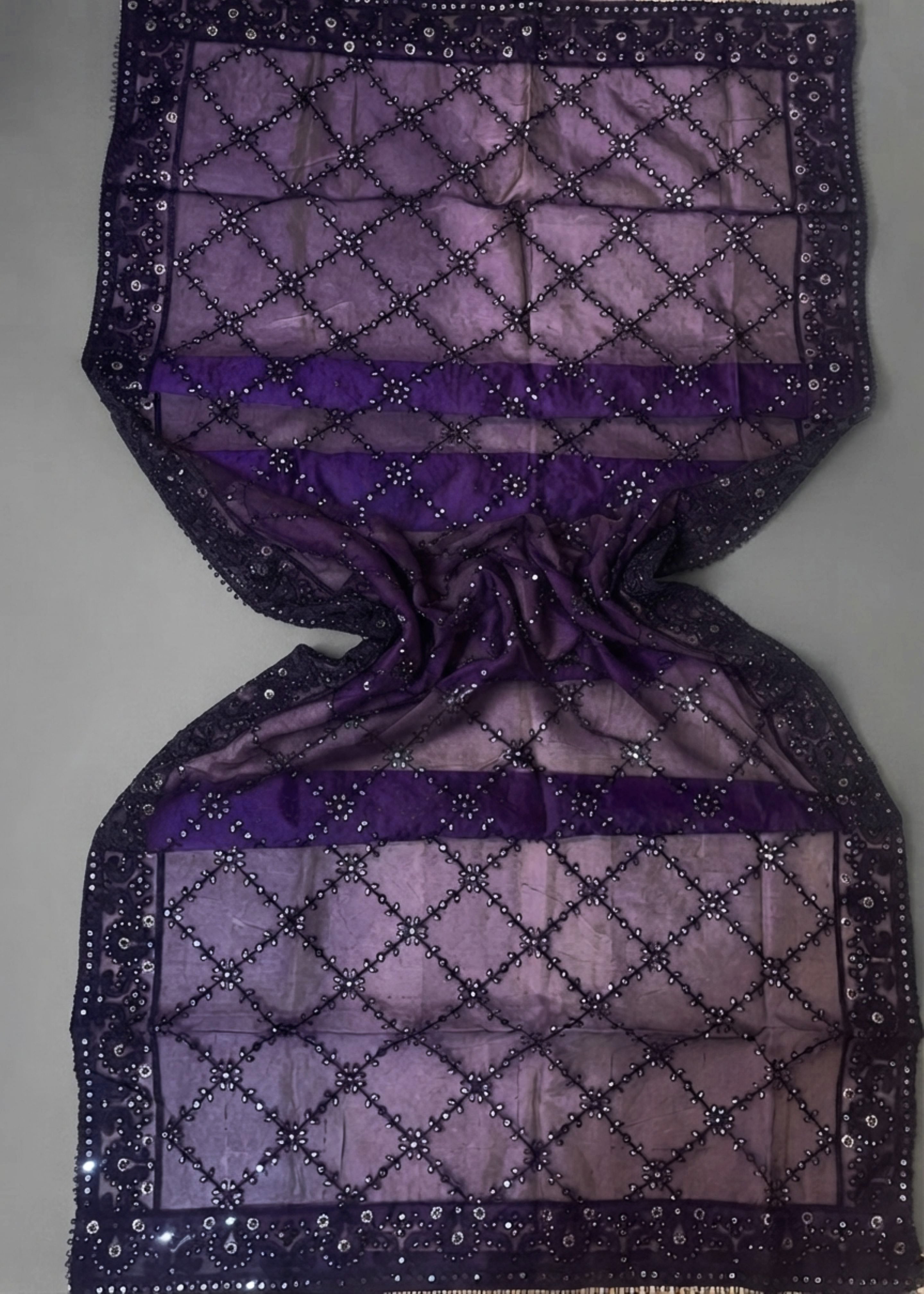khaddi net Kurta Set in Egg plant