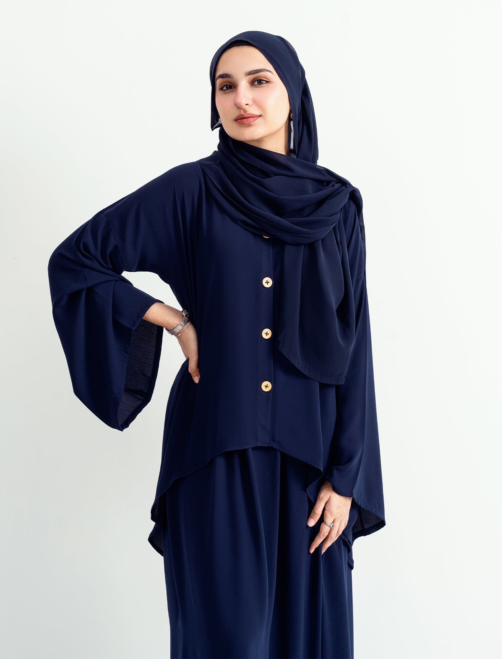 interlock knit Co ord Sets in Navy blue