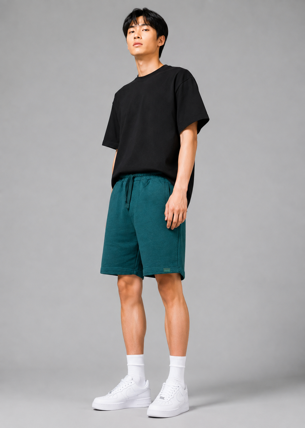 french terry Shorts in Bottle green