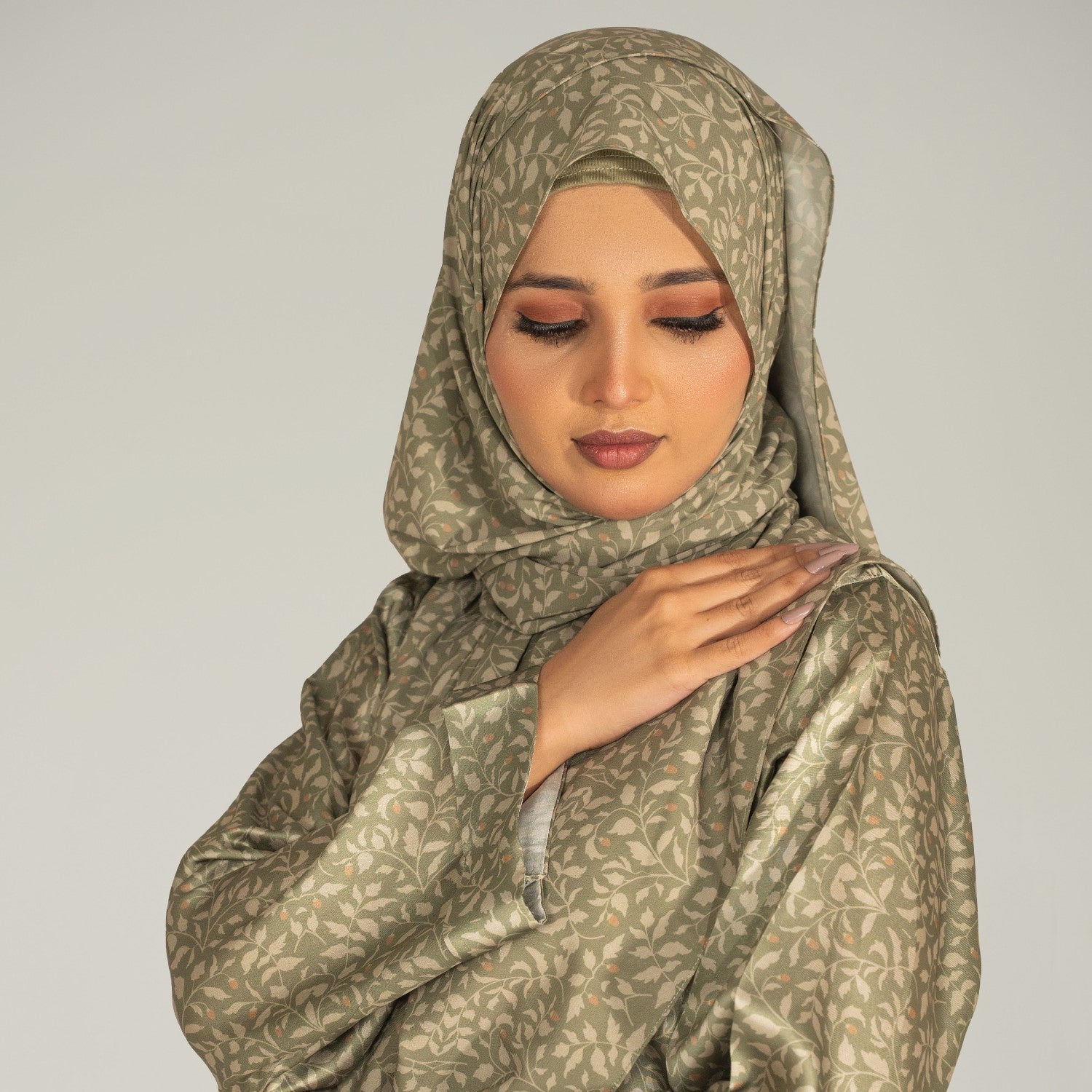 georgette Hijab in Olive green