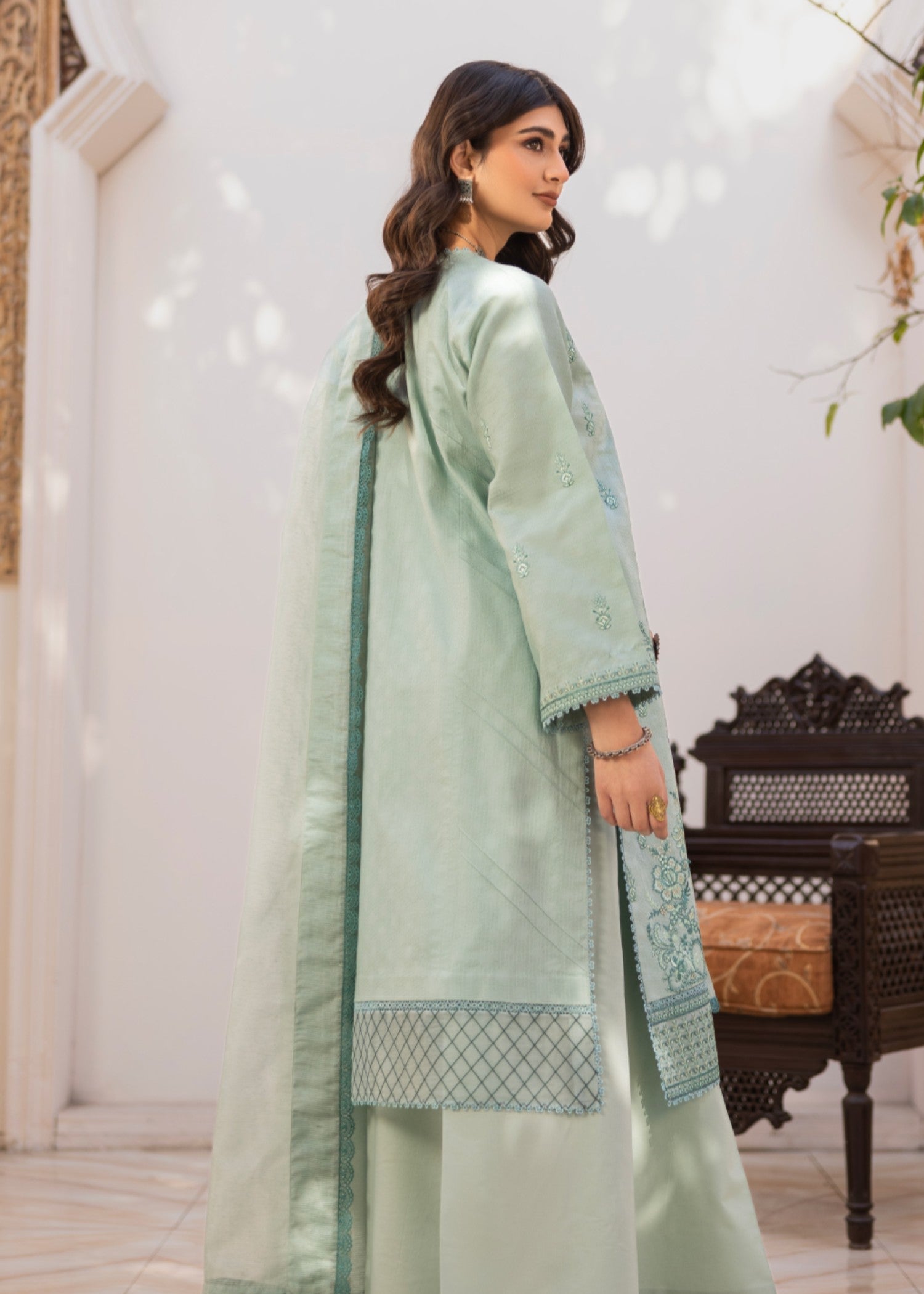 jacquard Unstitched in Pastel green