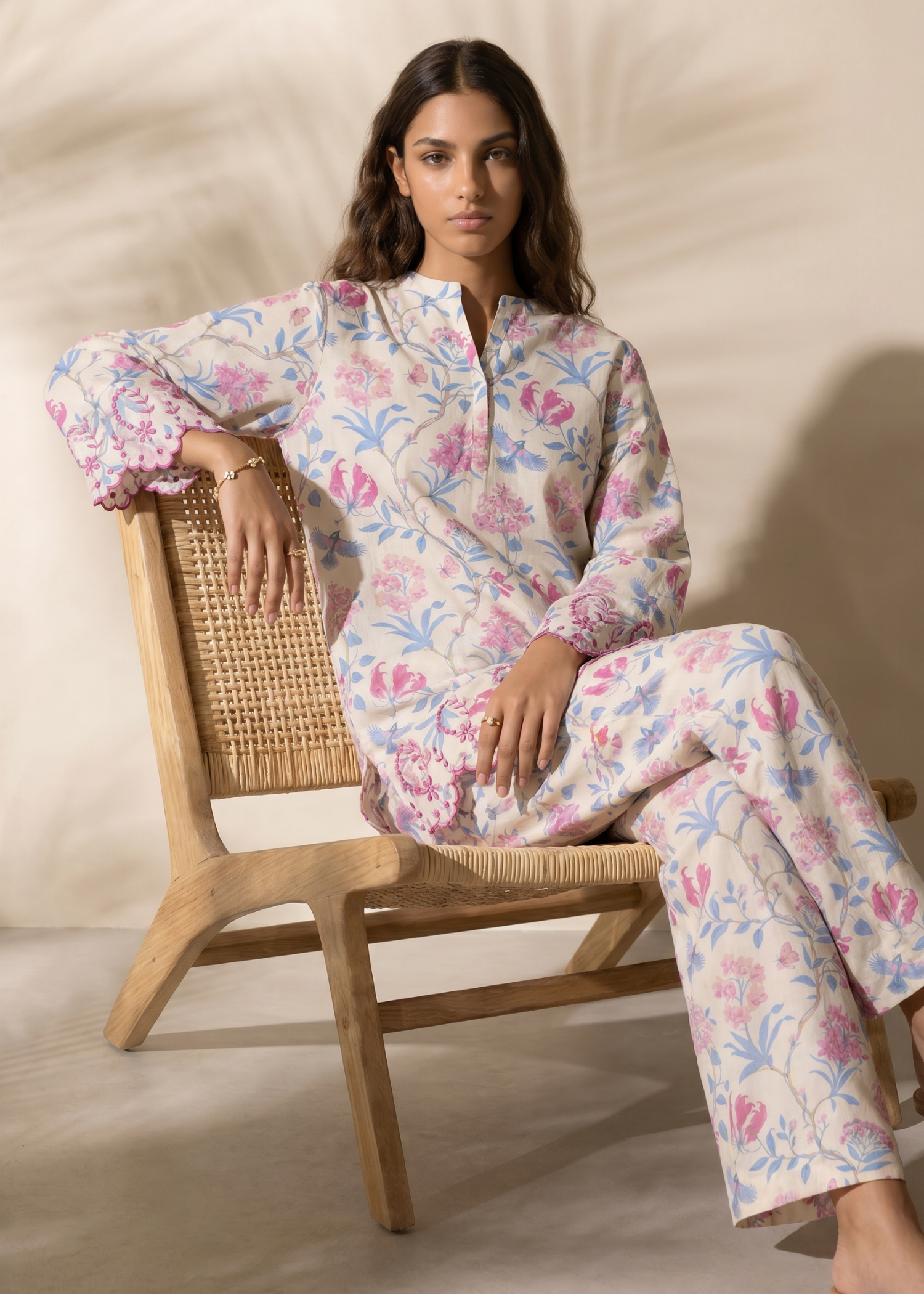 lawn Co ord Sets in Off-white