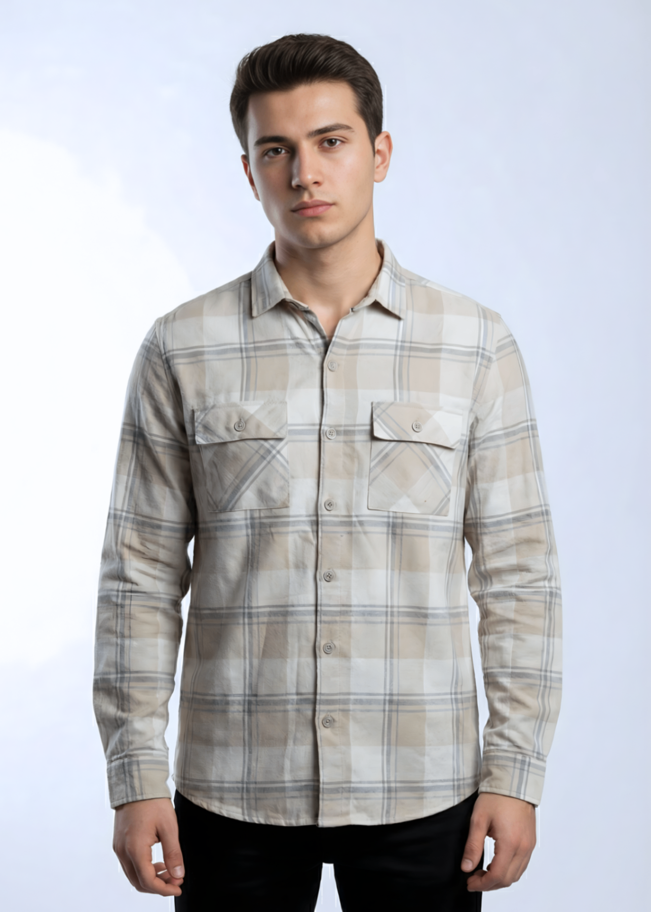 wool viscose Casual Shirt in Beige