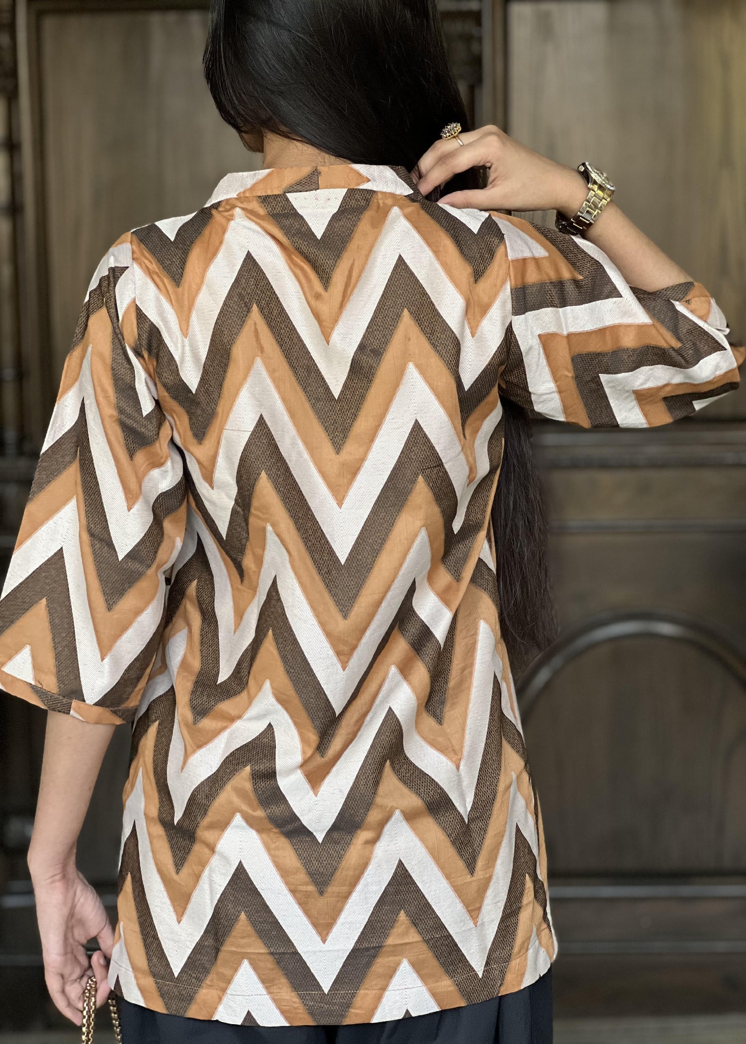 jacquard Co Ord Sets in Brown