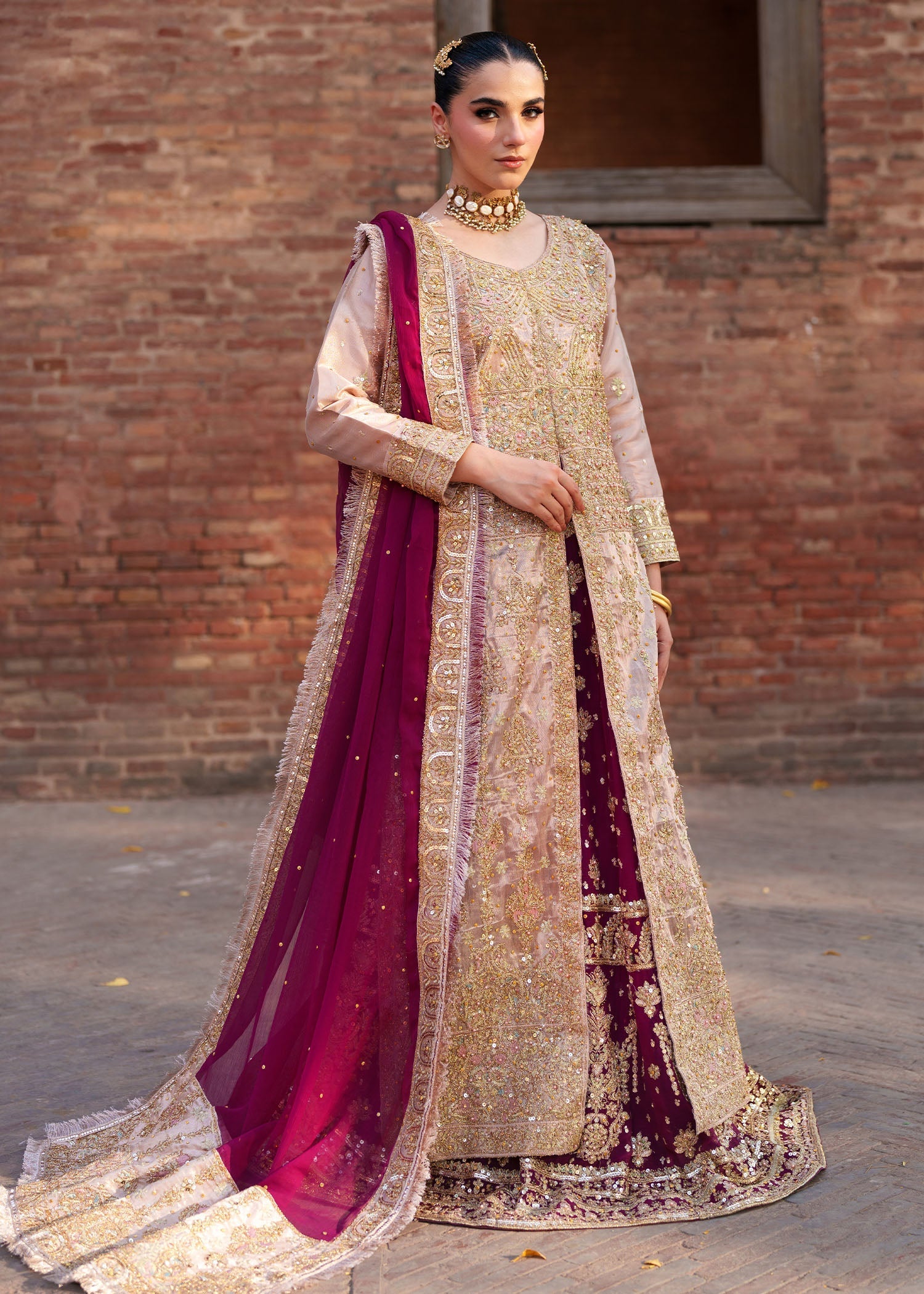 net Lehenga in Blush pink