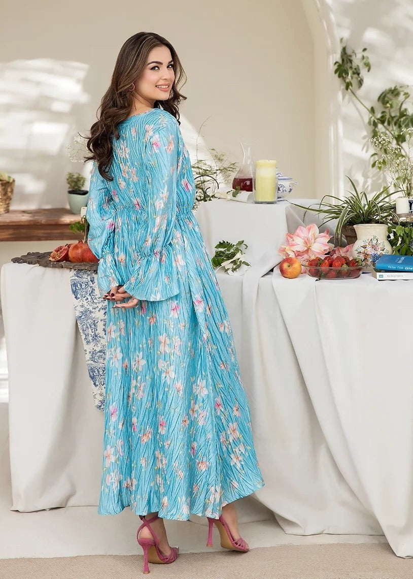 silk Dress in Blue