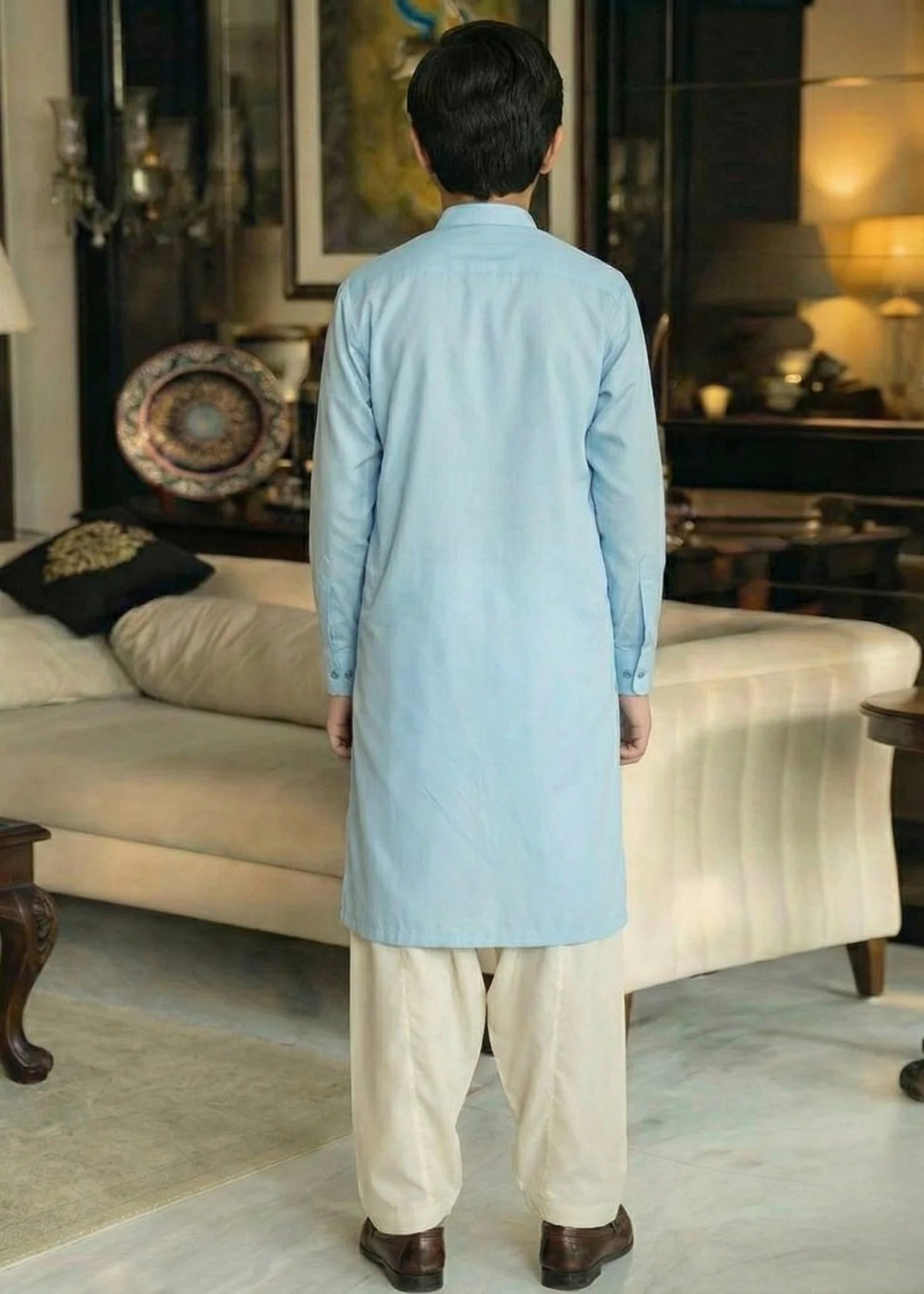 cotton silk Shalwar in Off-white