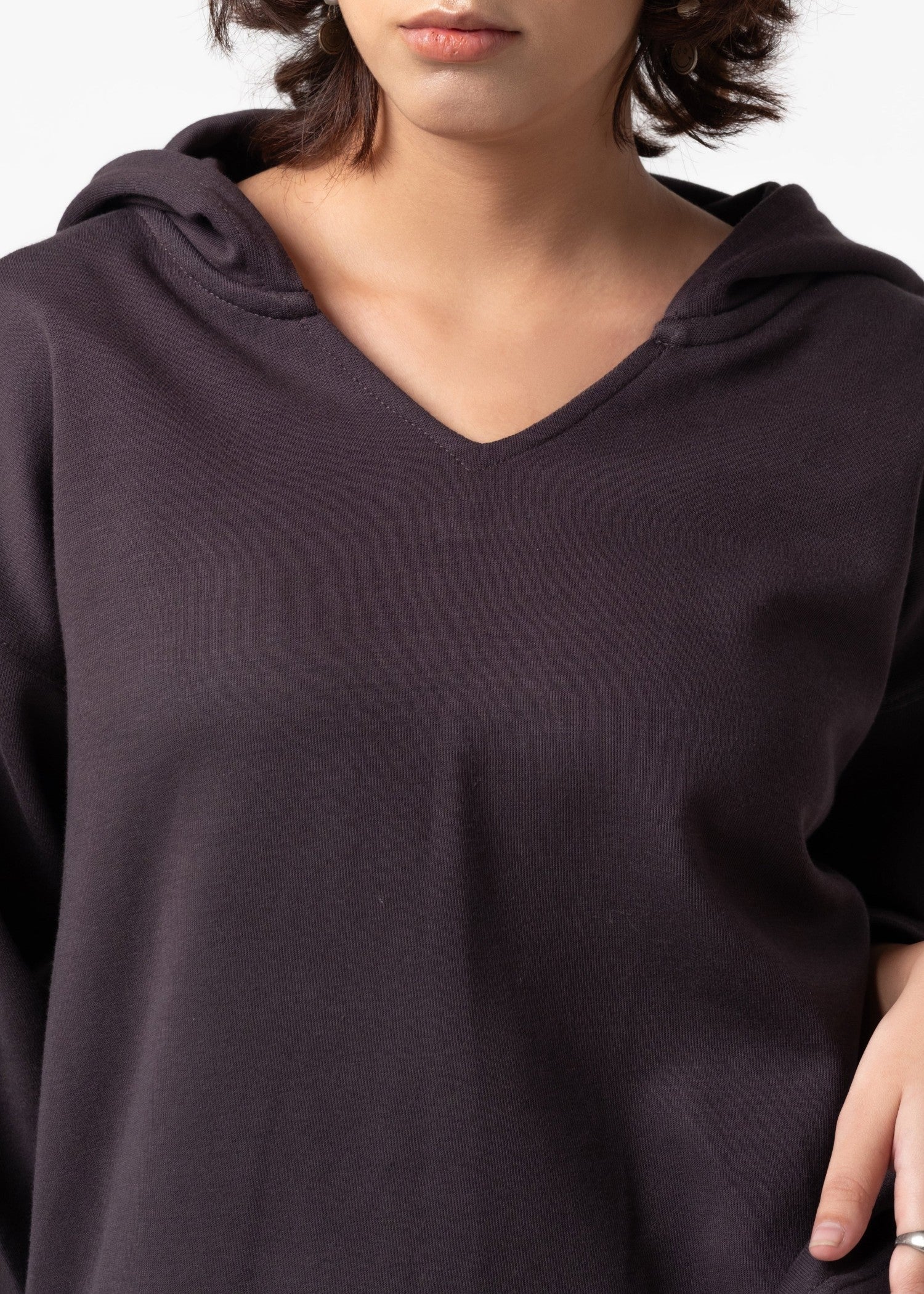 cotton Hoodie in Wine