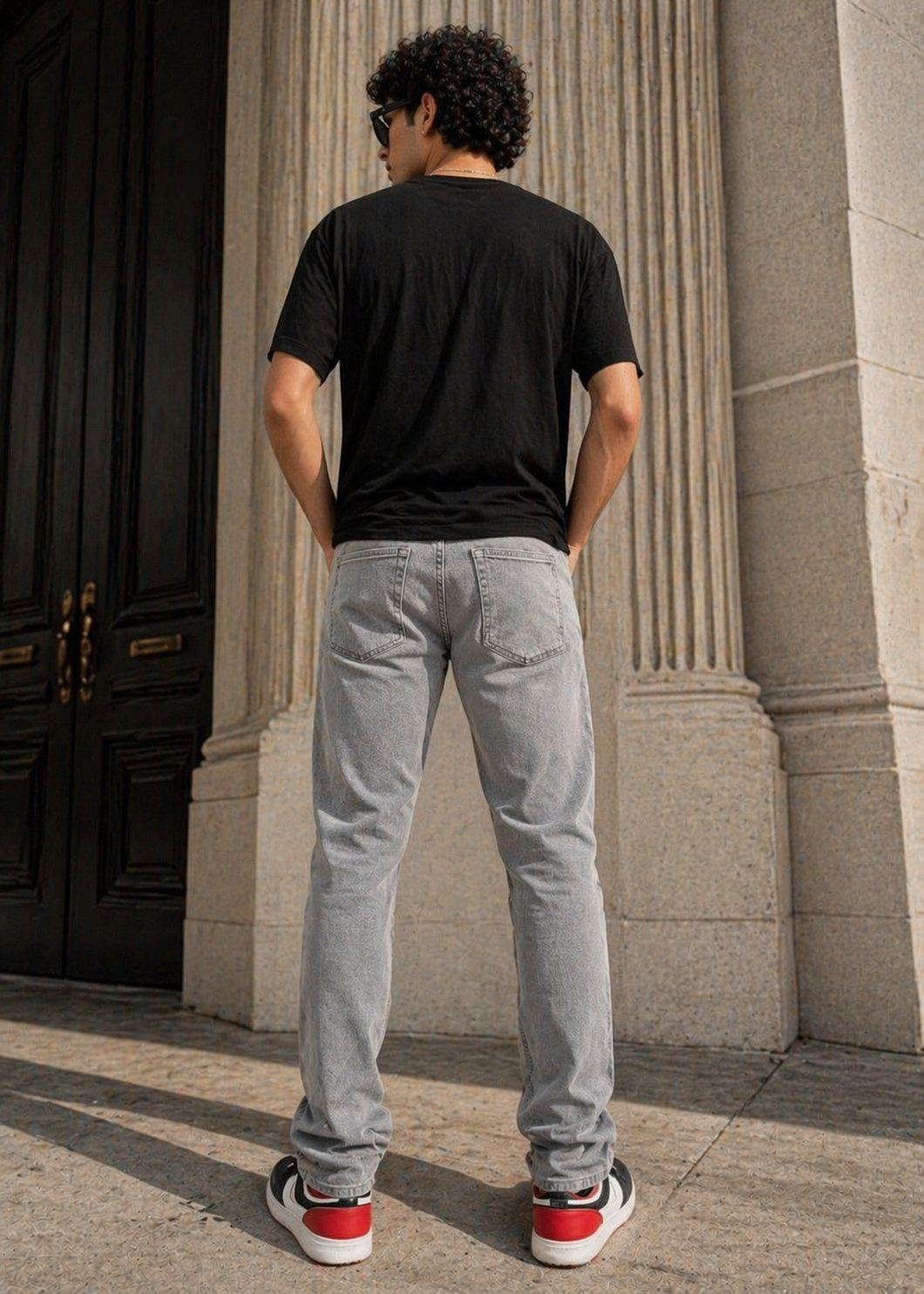 stretch denim Jeans in Light grey