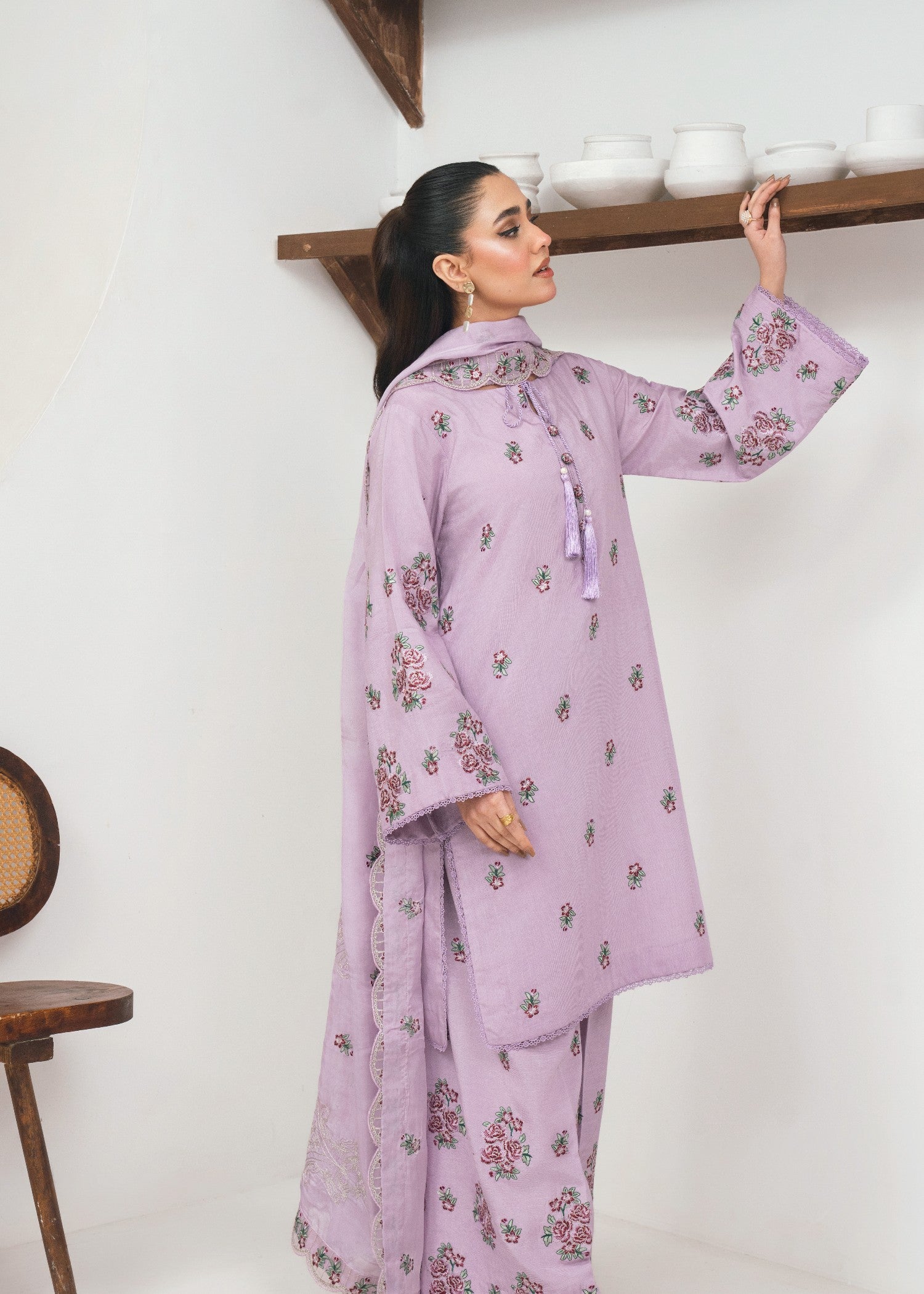 raw silk Kurta Set in Maroon, green, purple ash