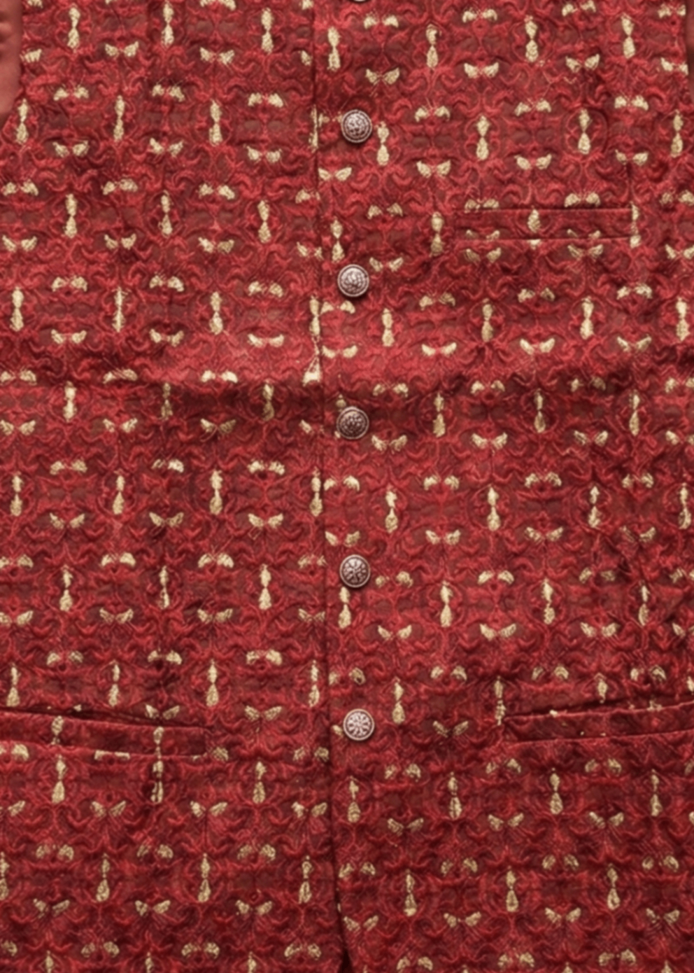silk Waistcoat in Red