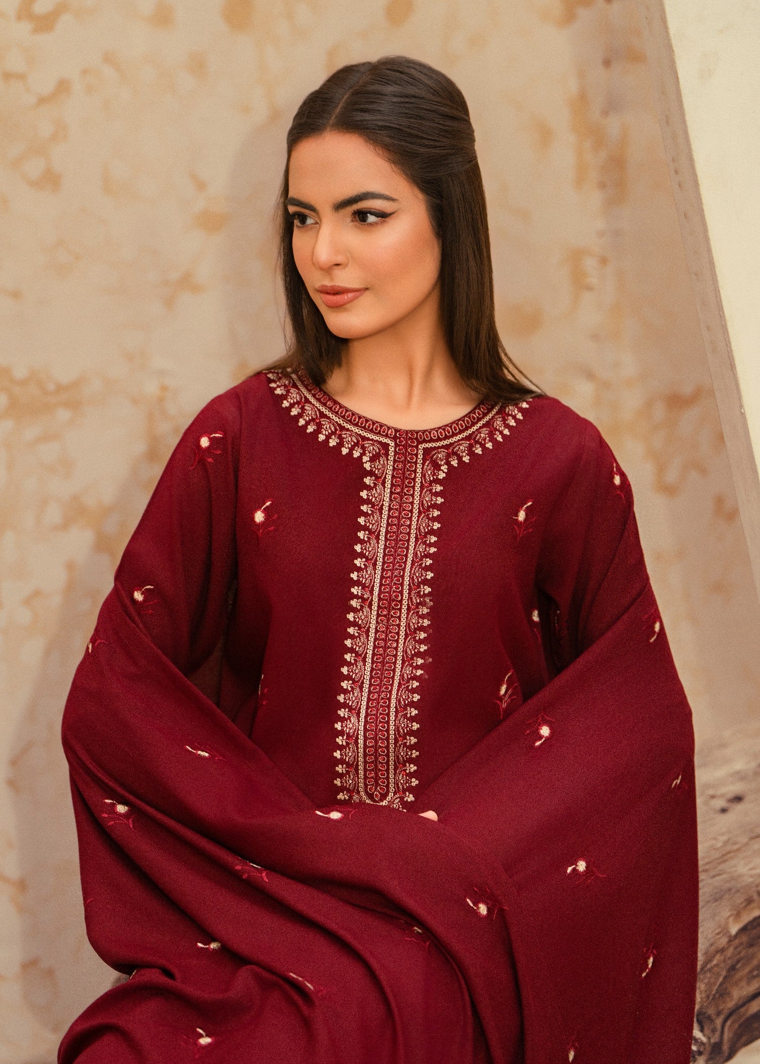 marina Kurta Set in Maroon