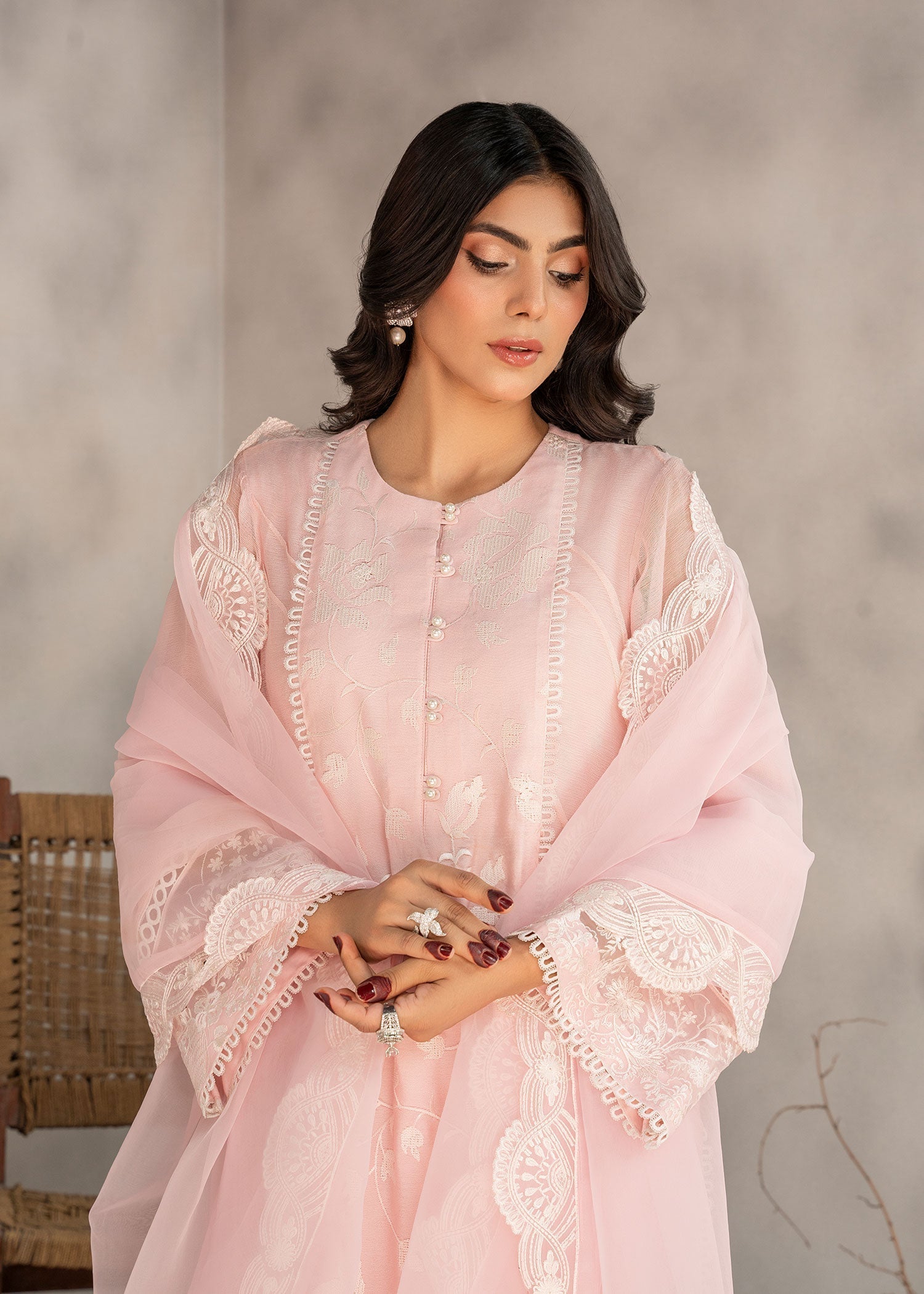 cotton Kurta Set in Baby pink
