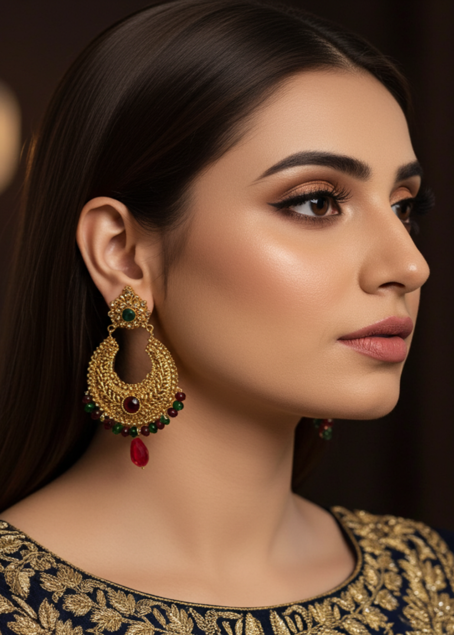 Earrings in Crimson Color by - Trendy Women Earrings VXG7957