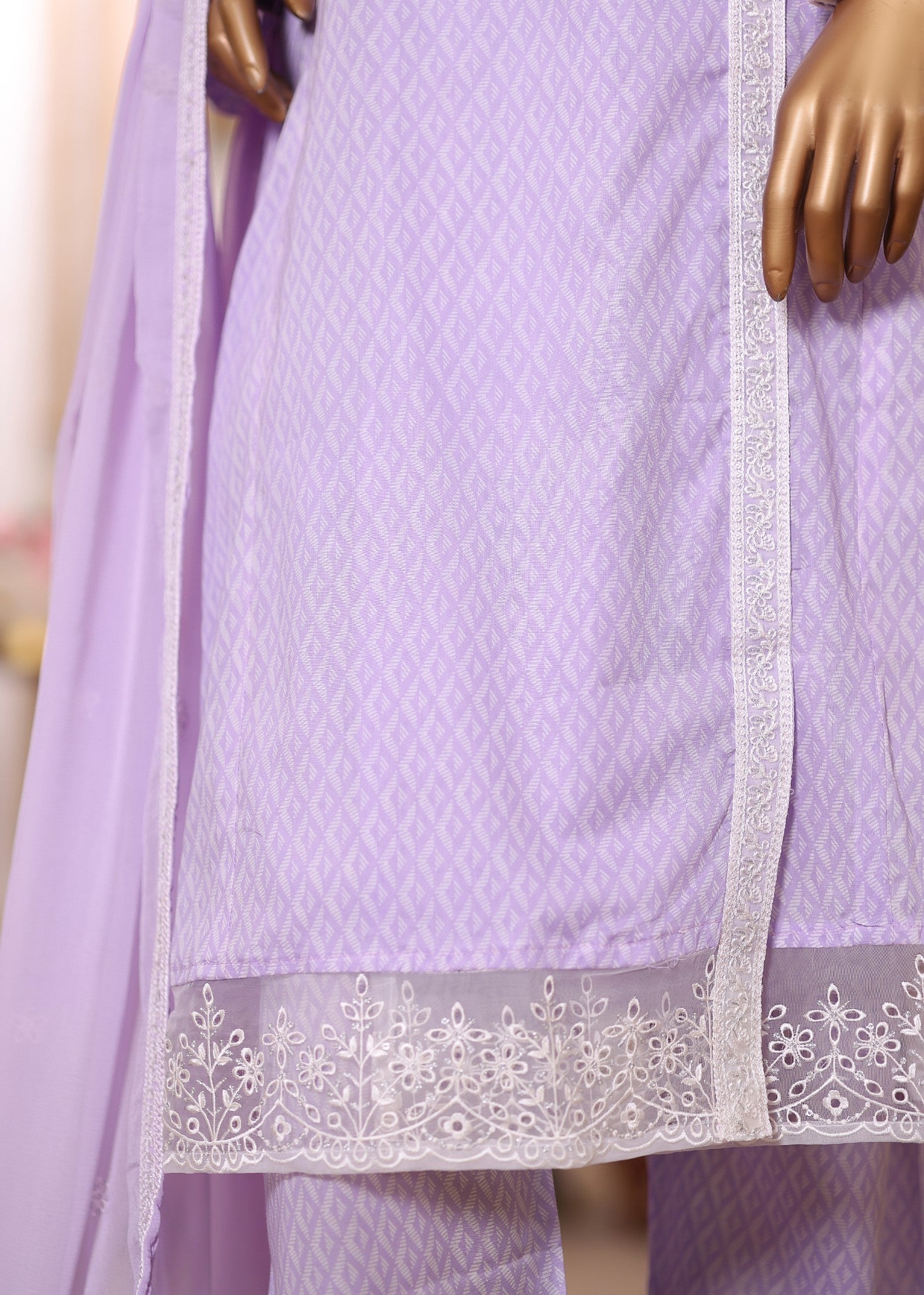 polycotton Angrakha in Lilac