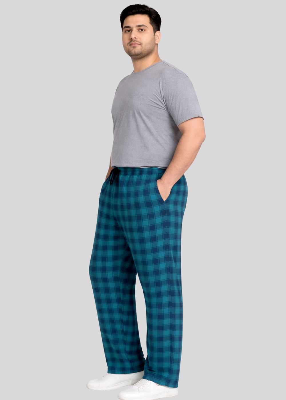 cotton jersey Trousers in Blue