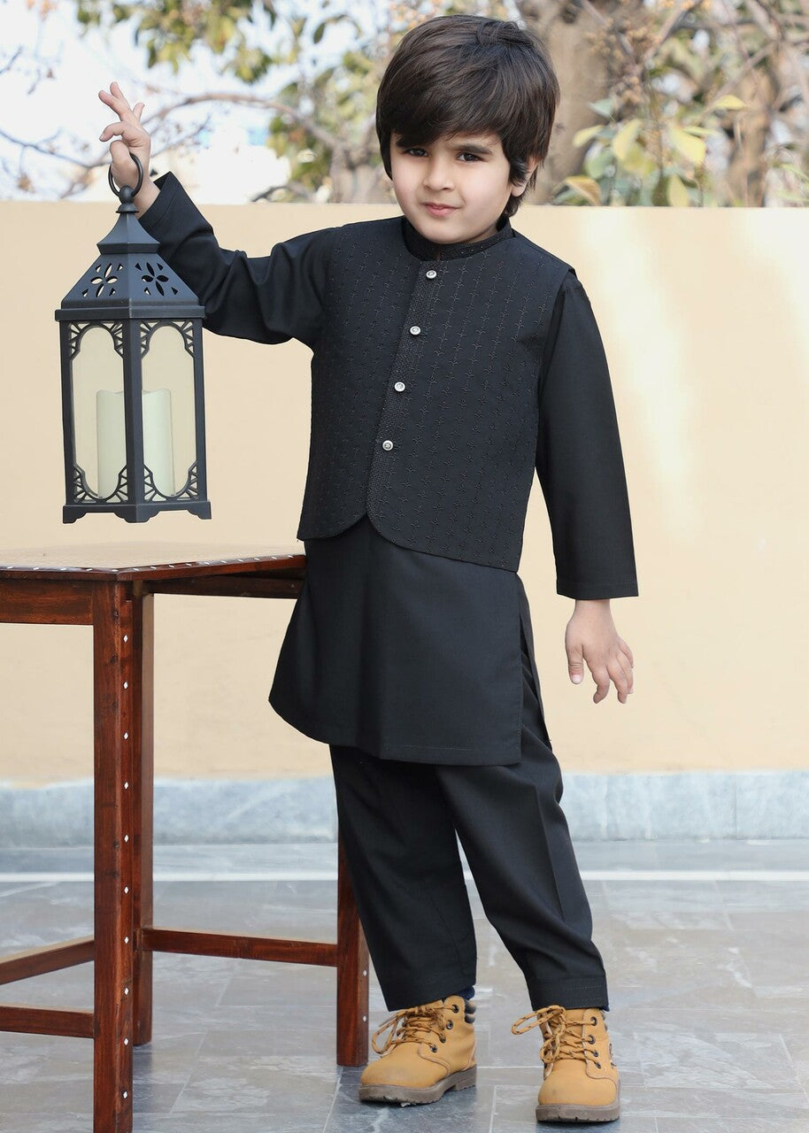 wash & wear Waistcoat in Jet black