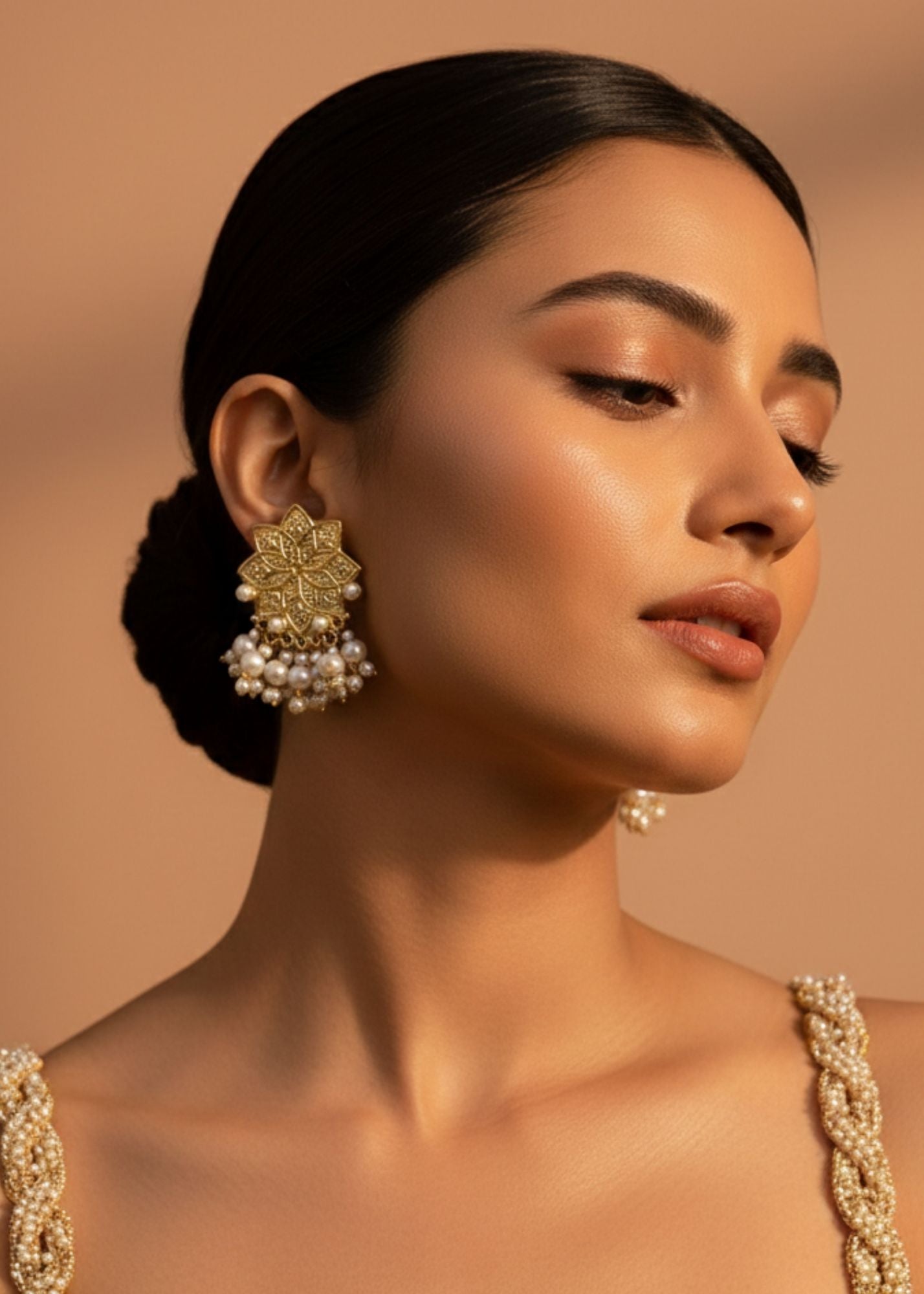 Earrings in Gold Color by - Trendy Women Earrings ICQ5408