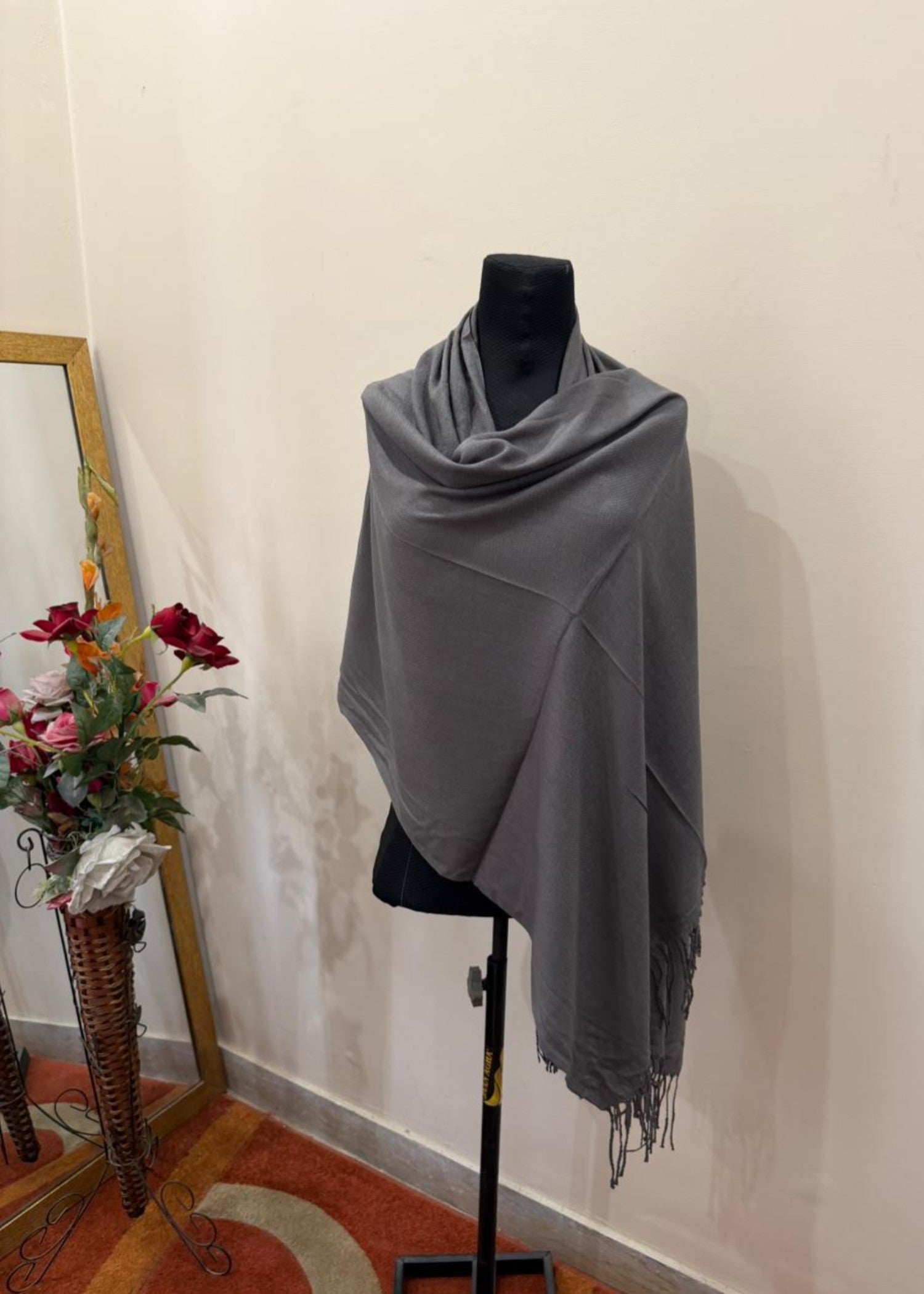 cashmere wool Hijab in Graphite