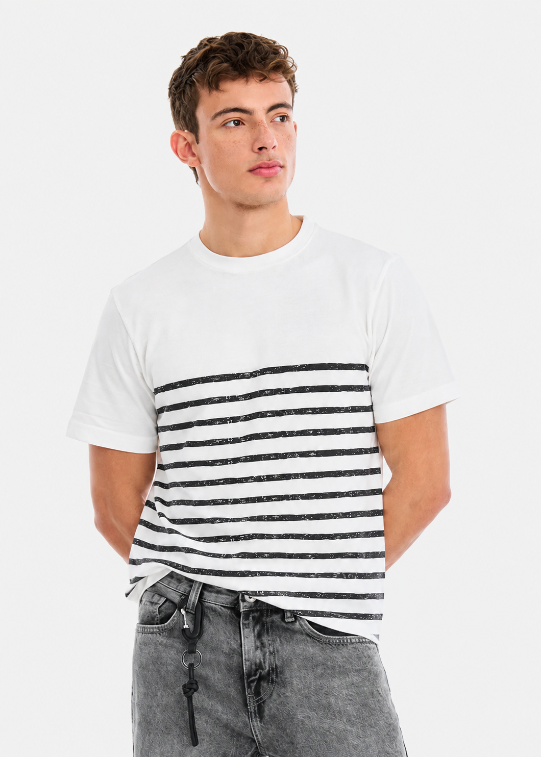 cotton T Shirt in White by Code