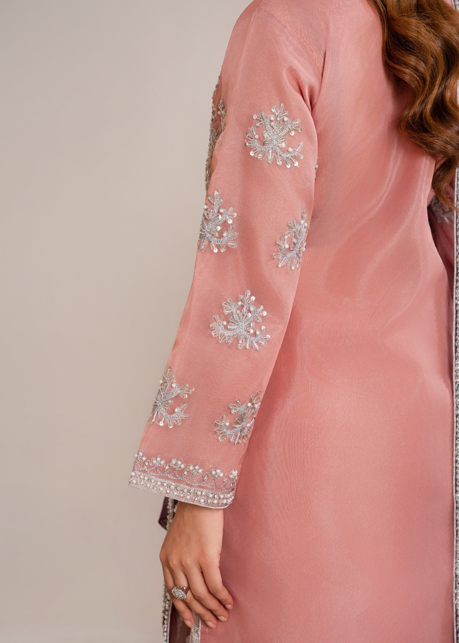 organza Sharara in Pastel pink