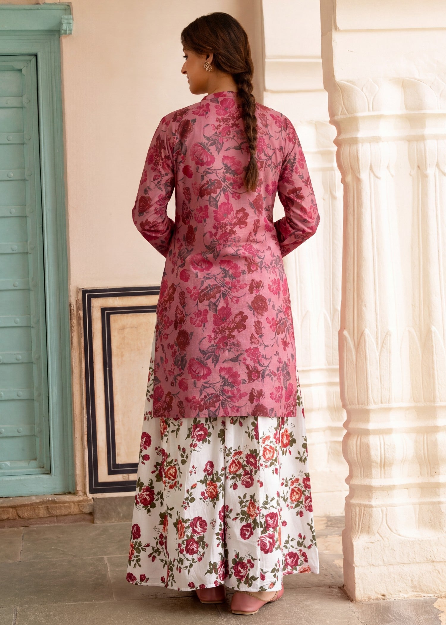 lawn Sharara in Multi